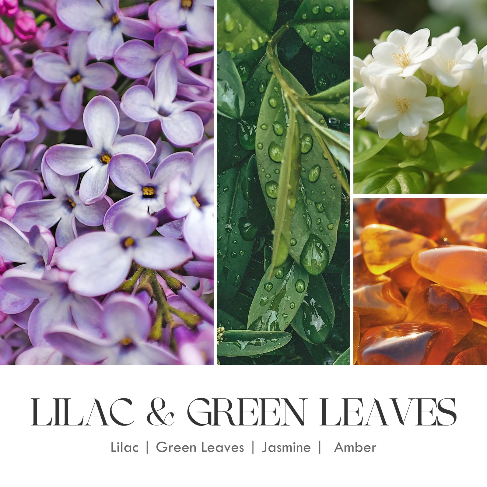 AOOVOO Lilac Candle, Candles Gifts for Women, Green Leaves Lilac Candle, Scented Candle - AB Mystery