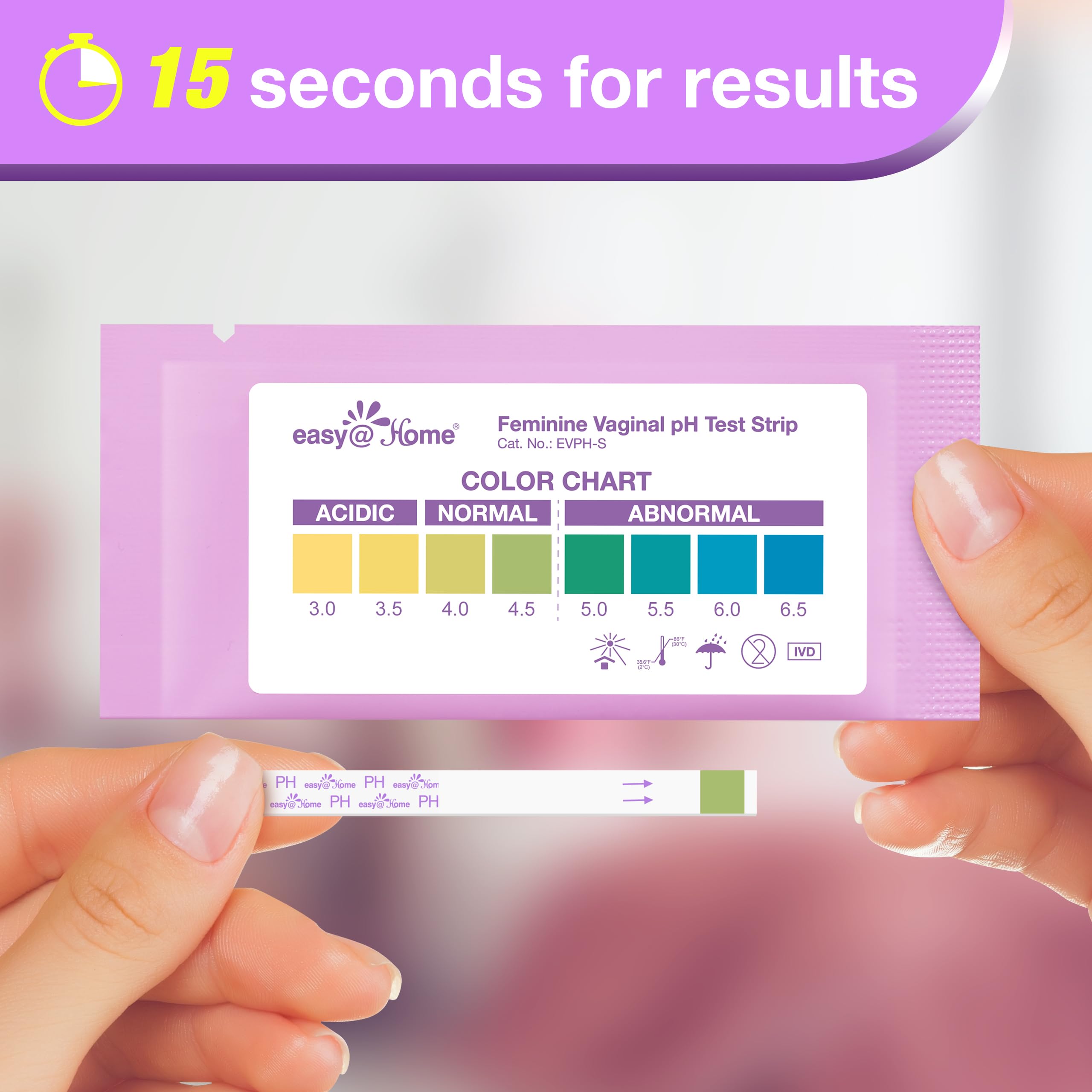 Easy@Home Vaginal pH Test -30 Strips | BV Test Kit at Home for Women | Yeast Infection Test + pH Balance - AB Mystery