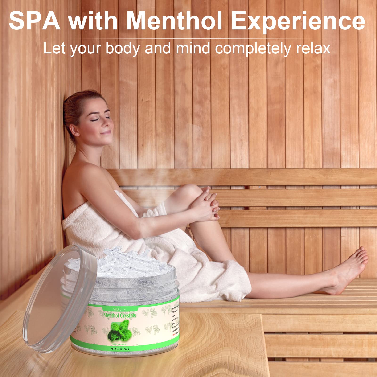 Viktairy Menthol Crystals 2 oz, 100% Pure Organic Mint Crystals | Great for Making Shower Steamers - AB Mystery