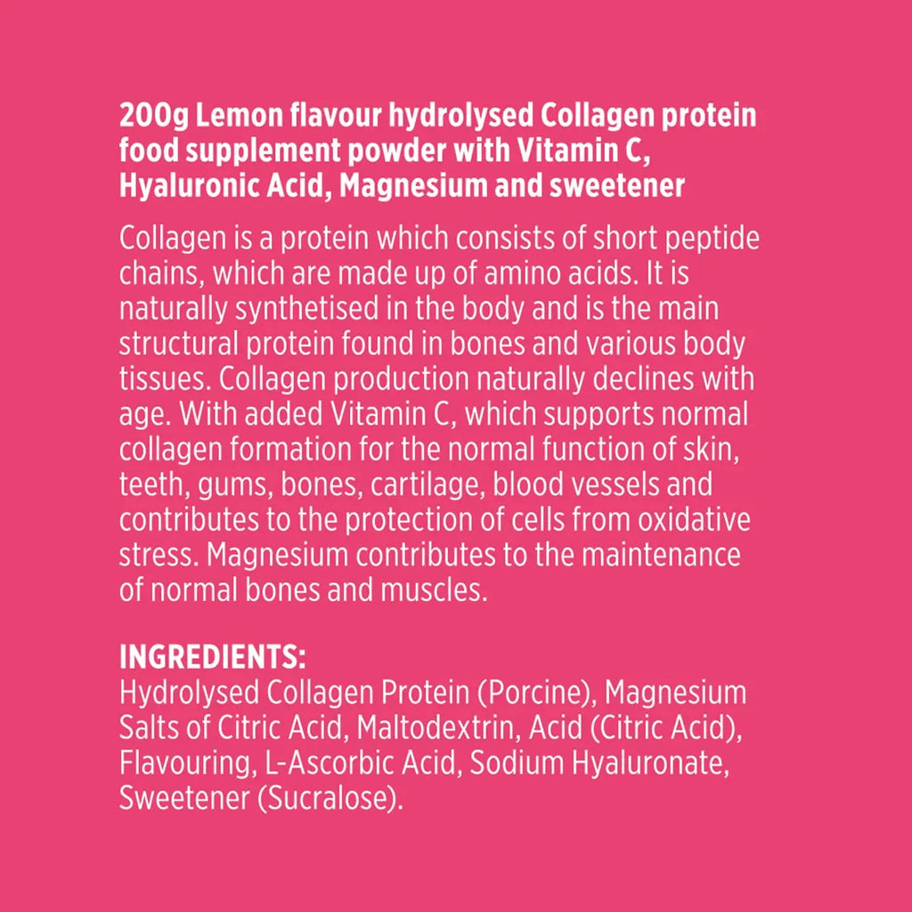 Vitawell Collagen Total Beauty Powder | 200g Lemon Flavour Hydrolysed Collagen Powder - AB Mystery