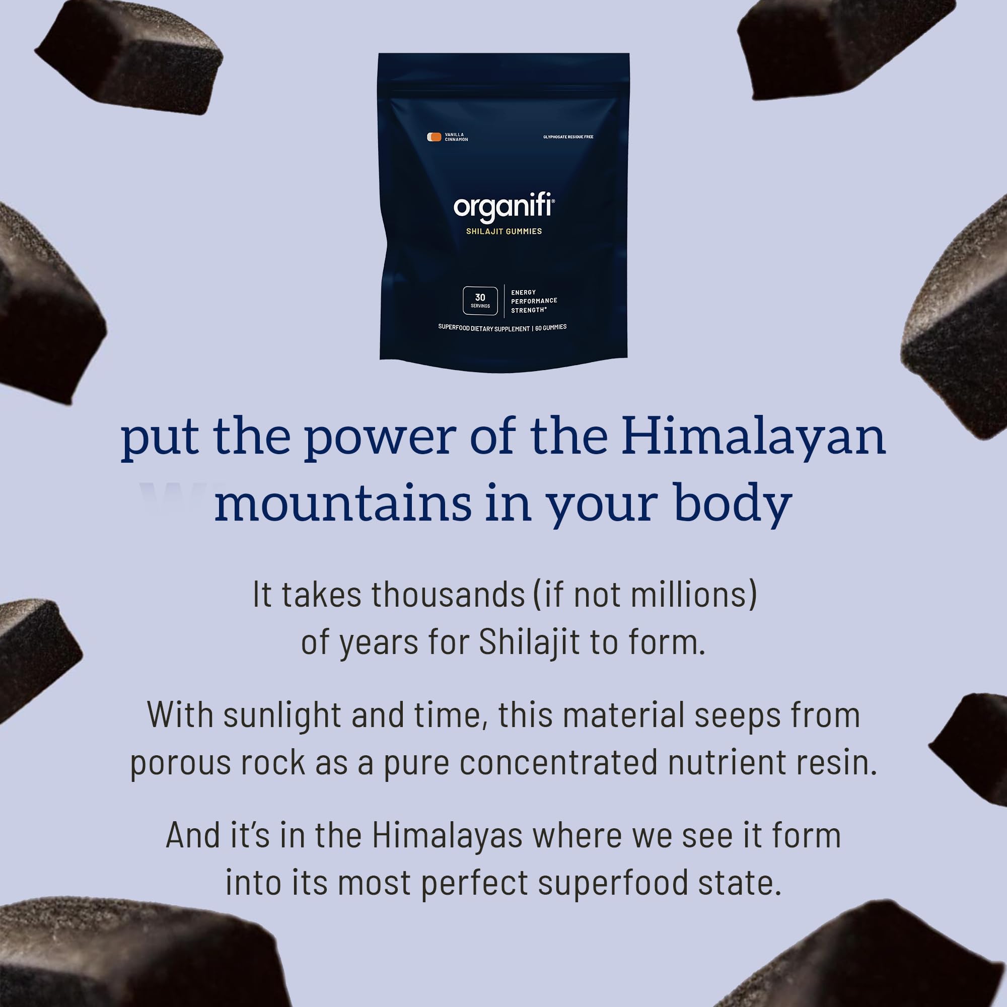 Organifi - Shilajit Gummies - Supports Natural Energy and Strength - Vanilla Cinnamon - AB Mystery