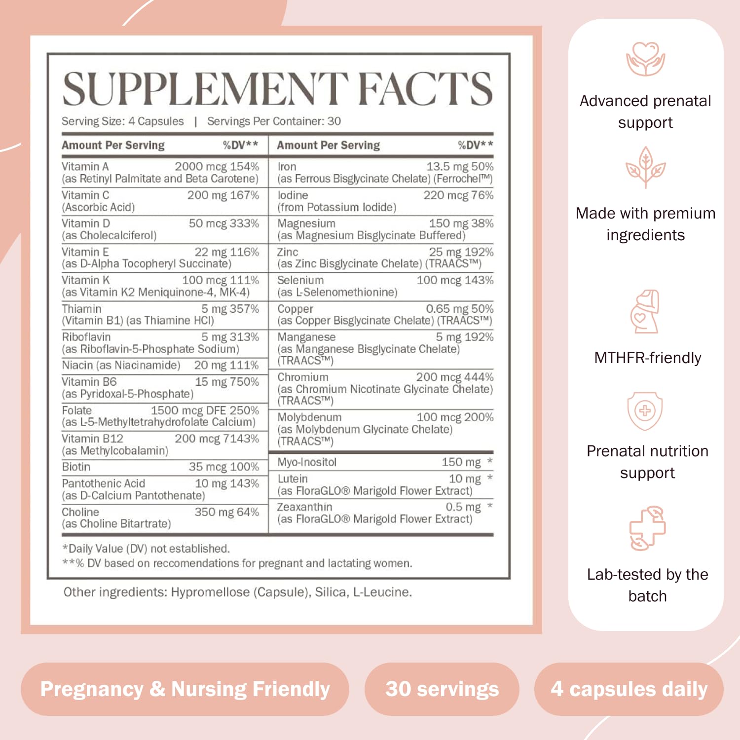 Biomeology Prenatal Vitamins - Methylated Pregnancy Multivitamin with Bioavailable Nutrients Biomeology
