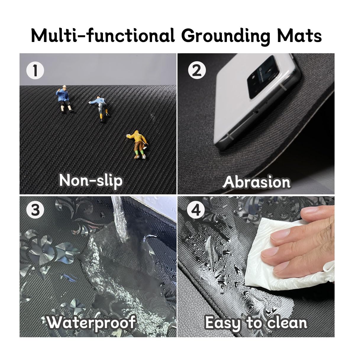 LOSUVERO Grounding Mat for Bed, 33.5x23.5Floral Printed Grounding Pad for Health Therapy, Efficient Sleep - AB Mystery