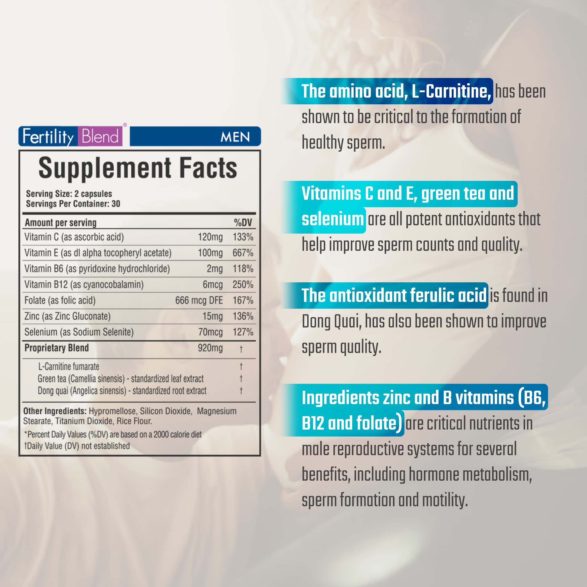 Fertility Blend Fertility Vitamins for Conception for Women and Men Bundle - 1 Month Fertility Blend