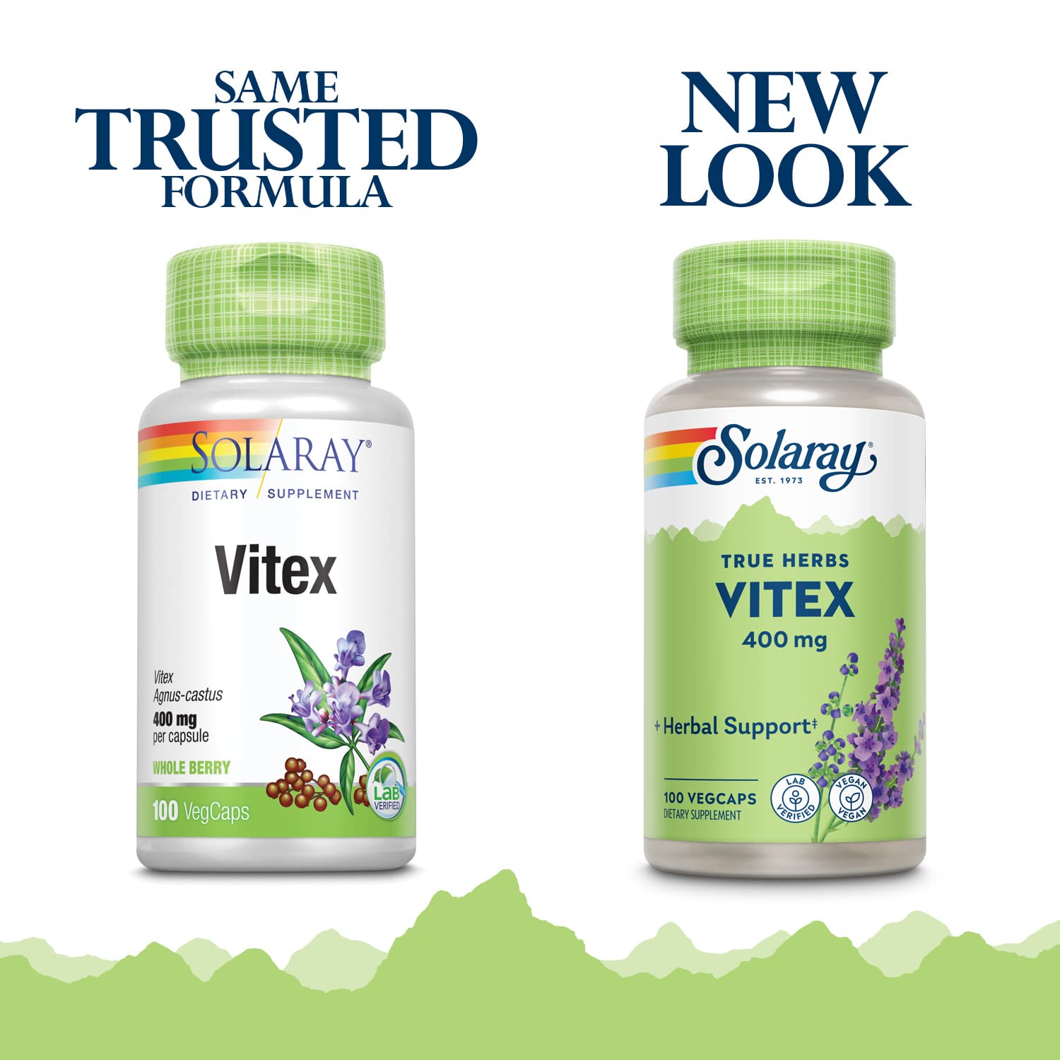 SOLARAY Vitex Whole Berry - 400 MG (100 Vegetarian Capsules) - AB Mystery