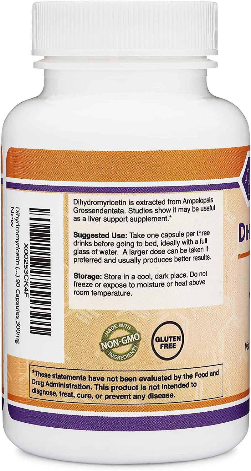 Dihydromyricetin (DHM) 50 Capsules, 300mg, Liver Support Supplement (Third Party - AB Mystery