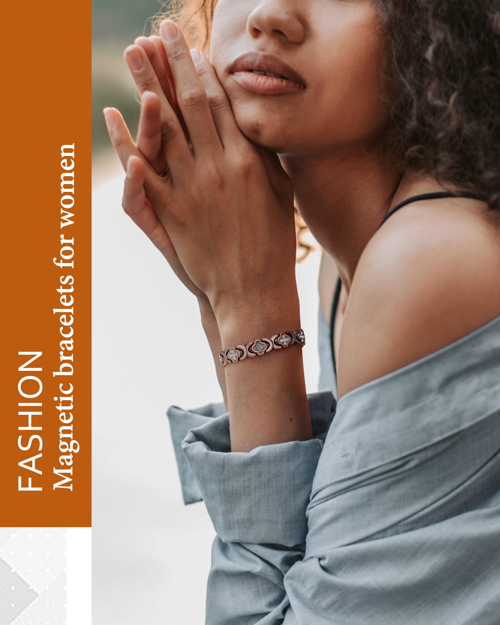 Jecanori Women's Pure Copper Bracelet, Ultra Strength Magnetic Copper Bracelets for Women - AB Mystery