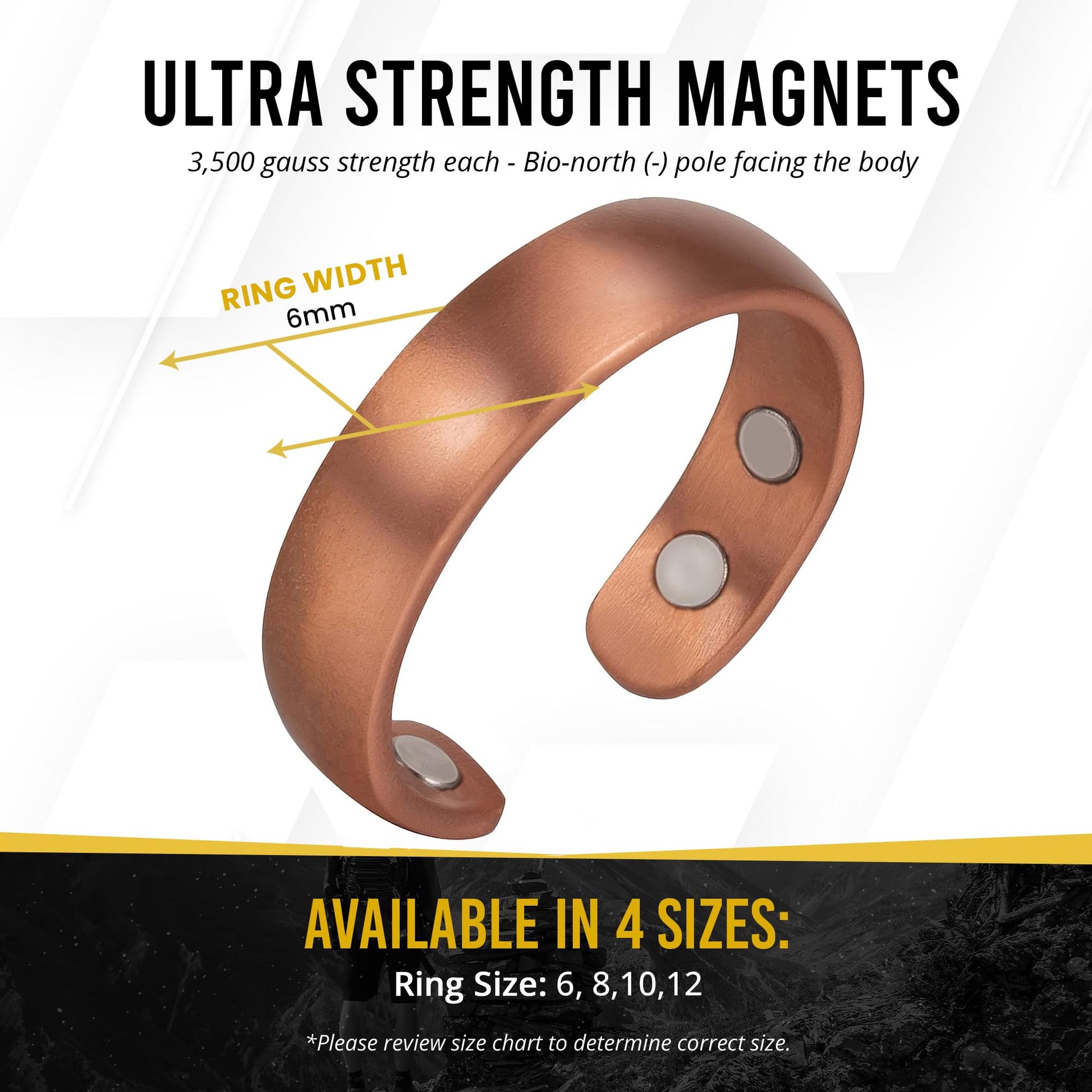 MagnetRX® Magnetic Copper Ring – Elegant Magnetic Rings – Copper Rings for Women & Men - AB Mystery