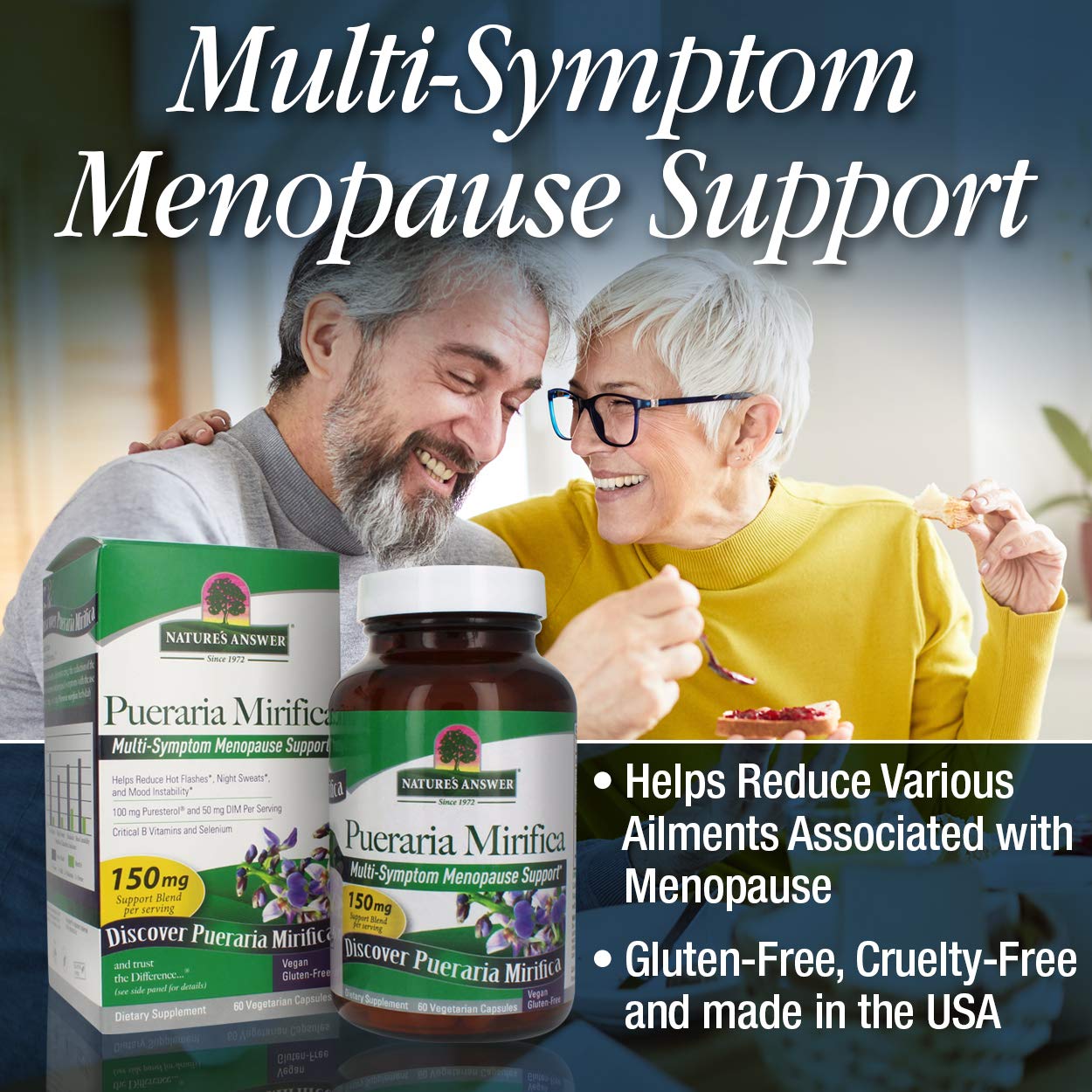 Nature's Answer Pueraria Mirifica Capsules 60 Count | Female Reductive Support | Smooth Skin & Hair - AB Mystery