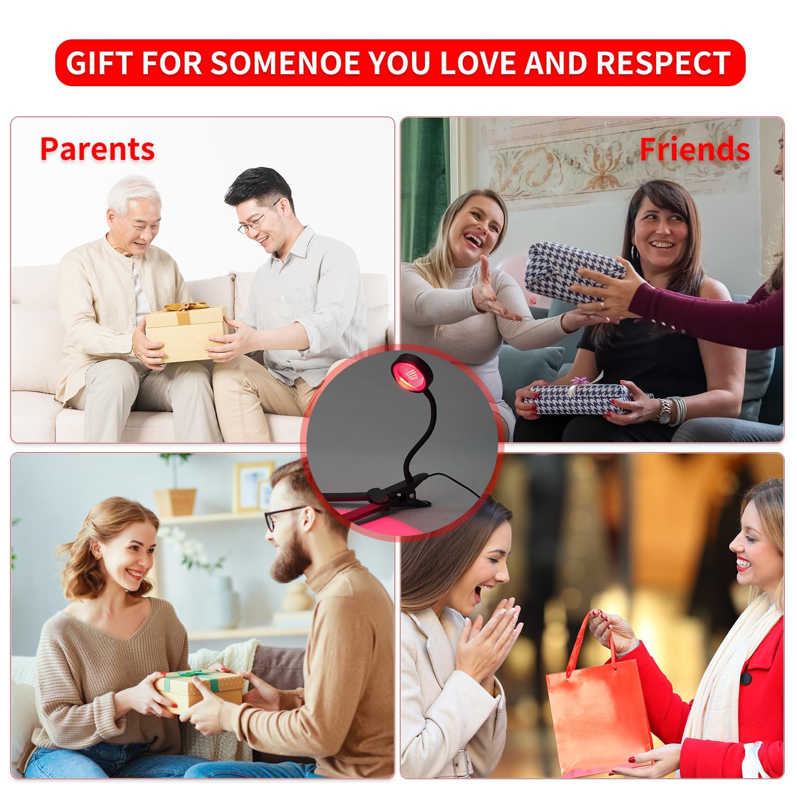 WTINTELL Red Light Therapy for Face, 660nm LED Red Light Therapy Light with Clip, Suitable - AB Mystery