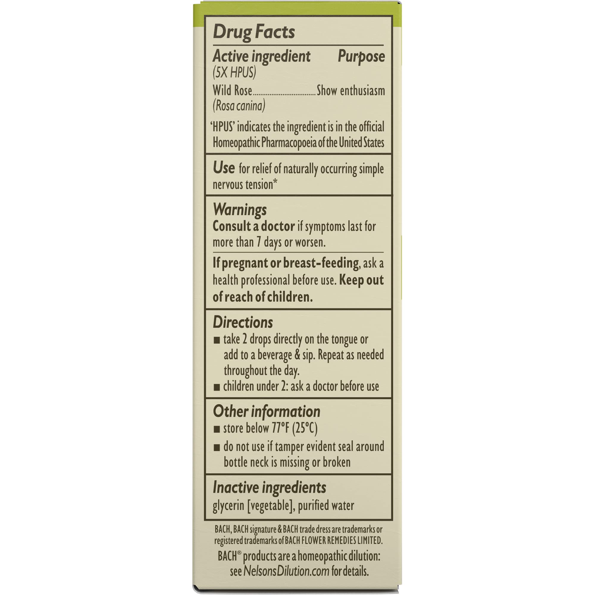 Bach Original Flower Remedies, Wild Rose for Enthusiasm (Non-Alcohol Formula), Natural Homeopathic - AB Mystery