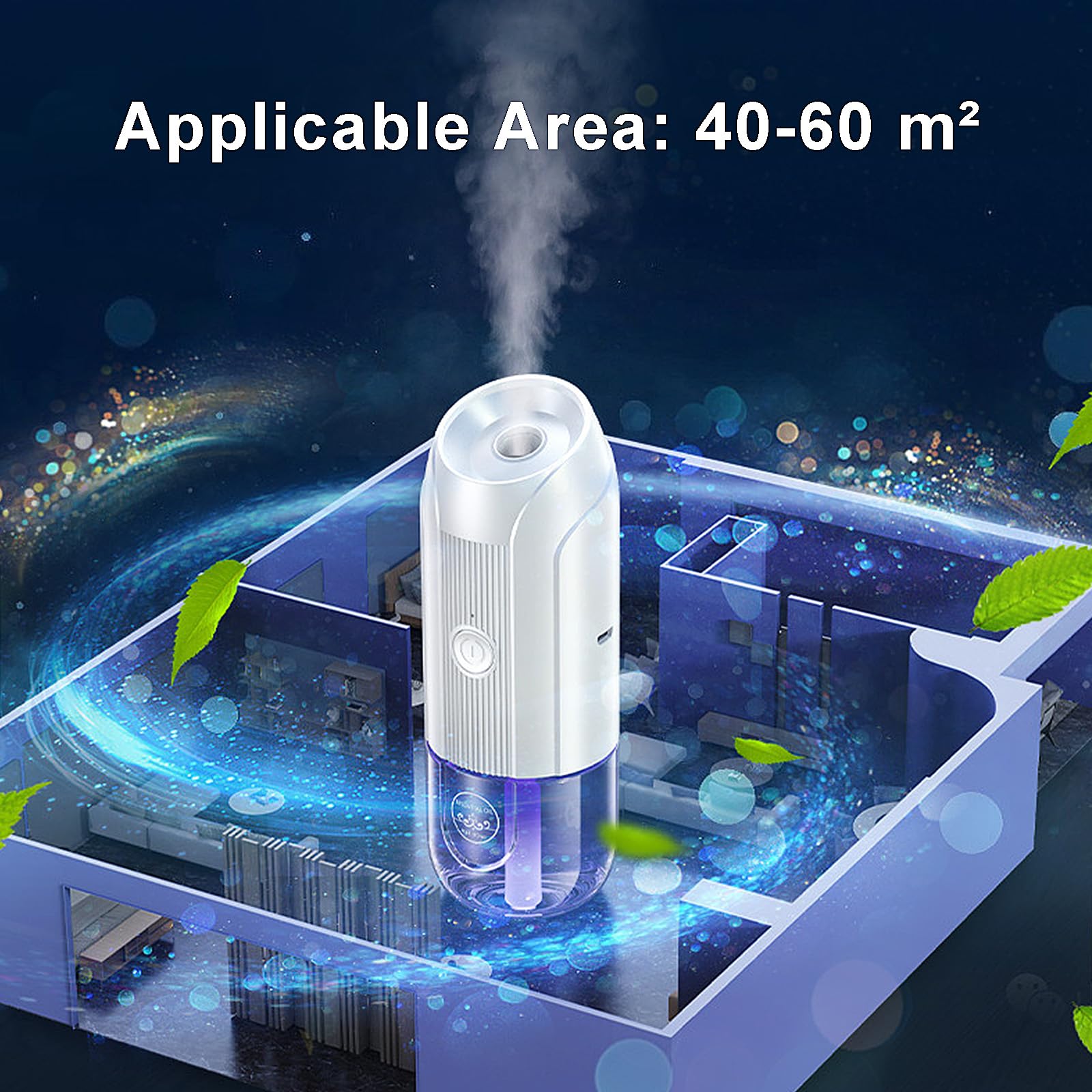 Mini Essential Oil Diffuser, Ultrasonic Mist Air Fresheners for Home with 80 ml Lavender Essential Oils - AB Mystery