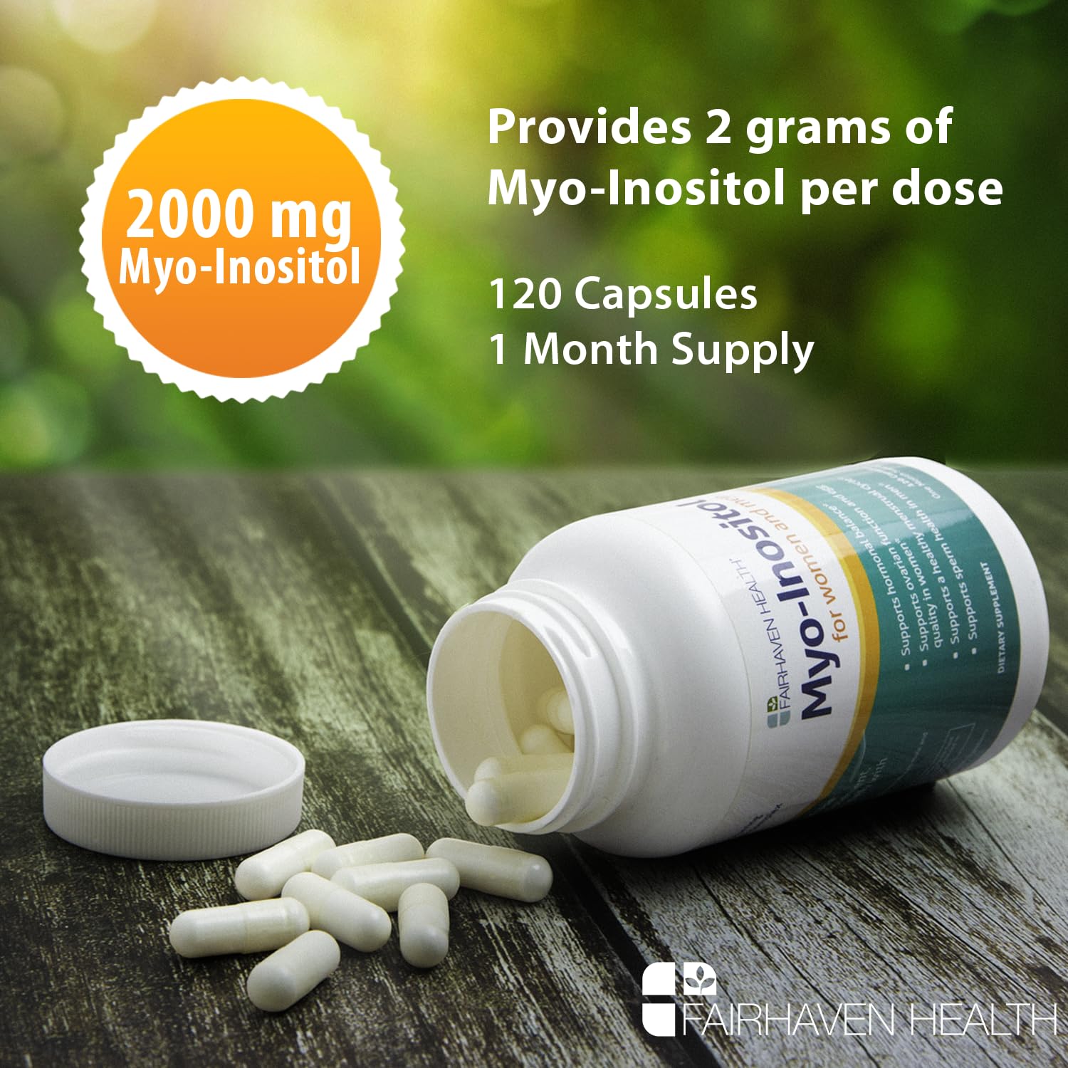 Fairhaven Health Myo-Inositol Supplement 2000mg | Male and Female Fertility Supplement - AB Mystery