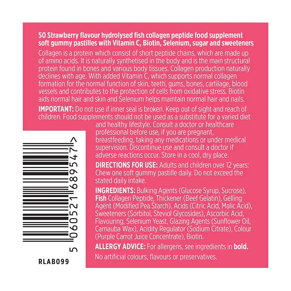 Vitawell Collagen Total Beauty Gummies | 50 Strawberry Flavour Gummies Vitawell