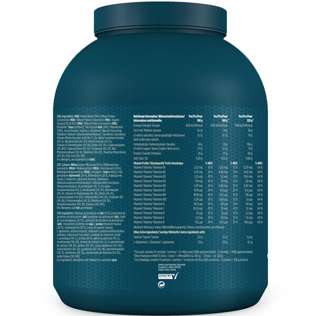 Kinetica OatGain Weight Gainer 600+ Calories & 47g Protein per Serving, 2.4 kg Kinetica
