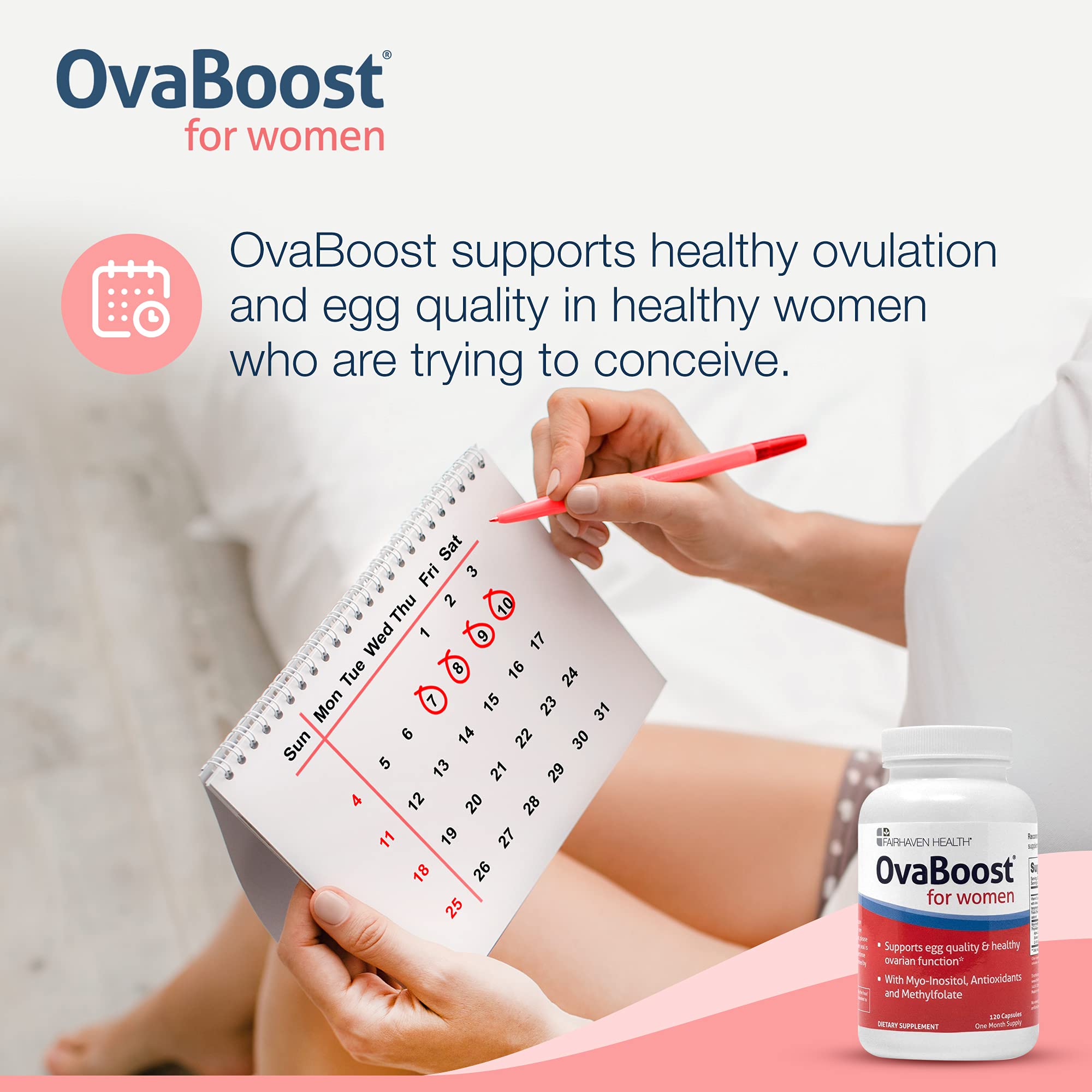 FertilAid for Women & Ovaboost Combo, Female Fertility Supplement & Natural Fertility Vitamin Fairhaven Health