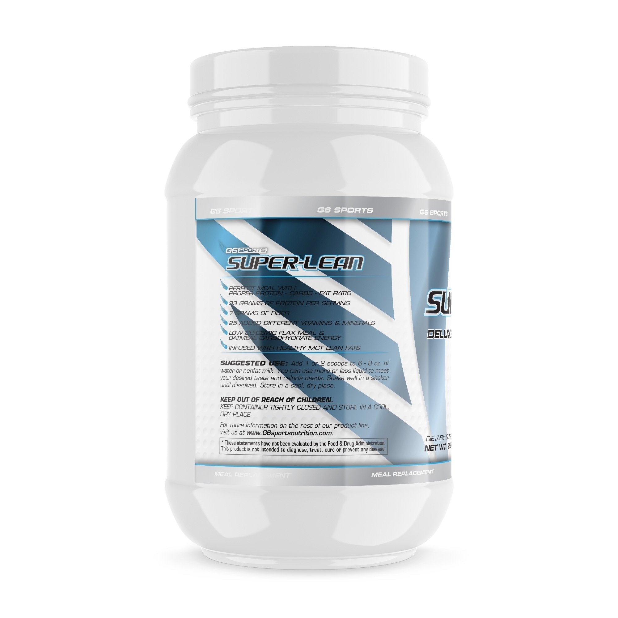 G6 Sports Nutrition Super-Lean Deluxe Meal Replacement (32g Protein, 7g Fiber, 25 Added - AB Mystery