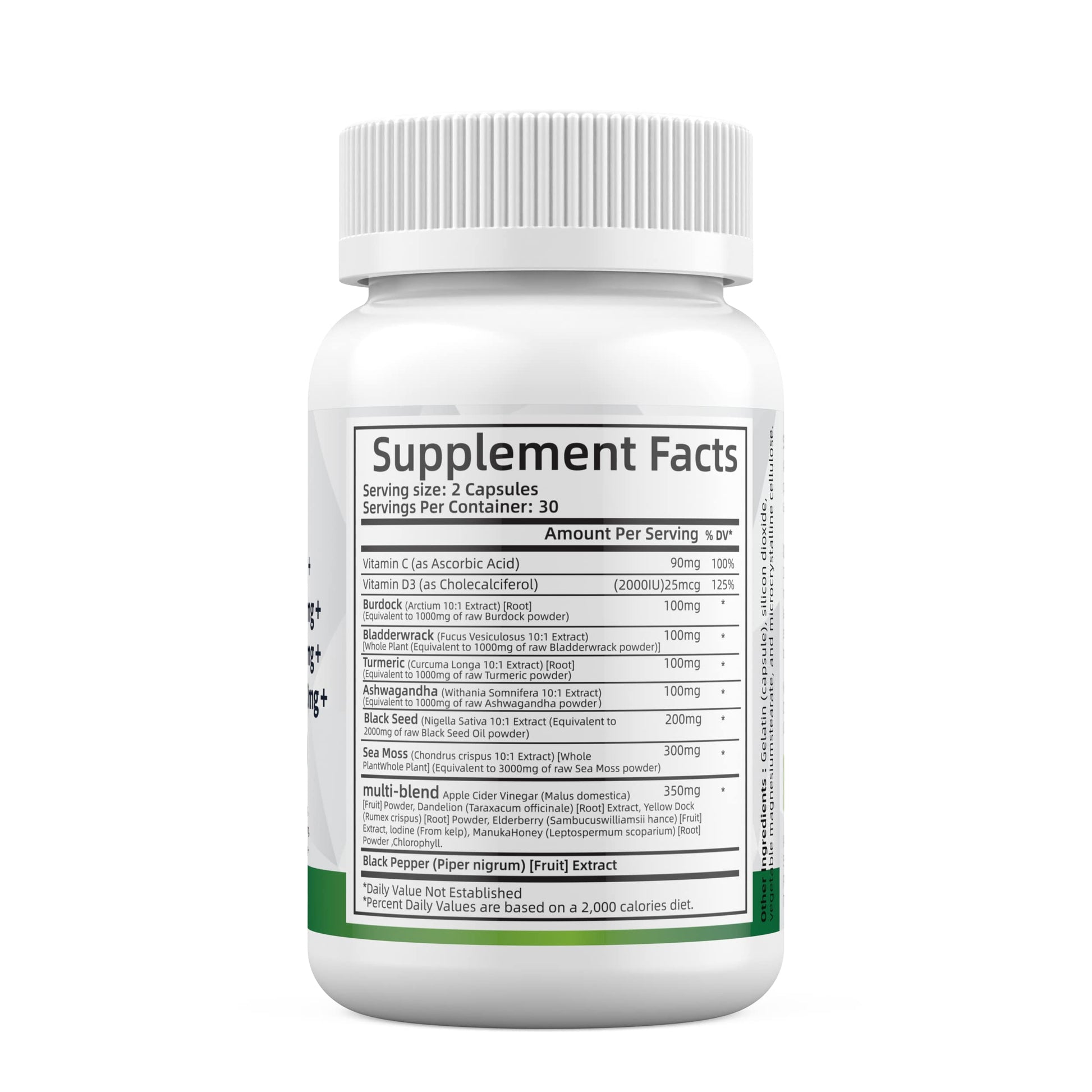 Sea Moss 3000mg Black Seed Oil 2000mg Ashwagandha 1000mg Turmeric 1000mg - AB Mystery