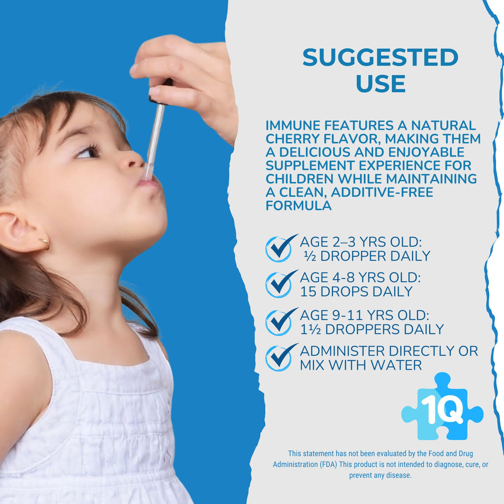 1Q Immune – Liquid Immune Support Supplement for Kids | Elderberry Extract, Turmeric & Acerola Cherry - AB Mystery