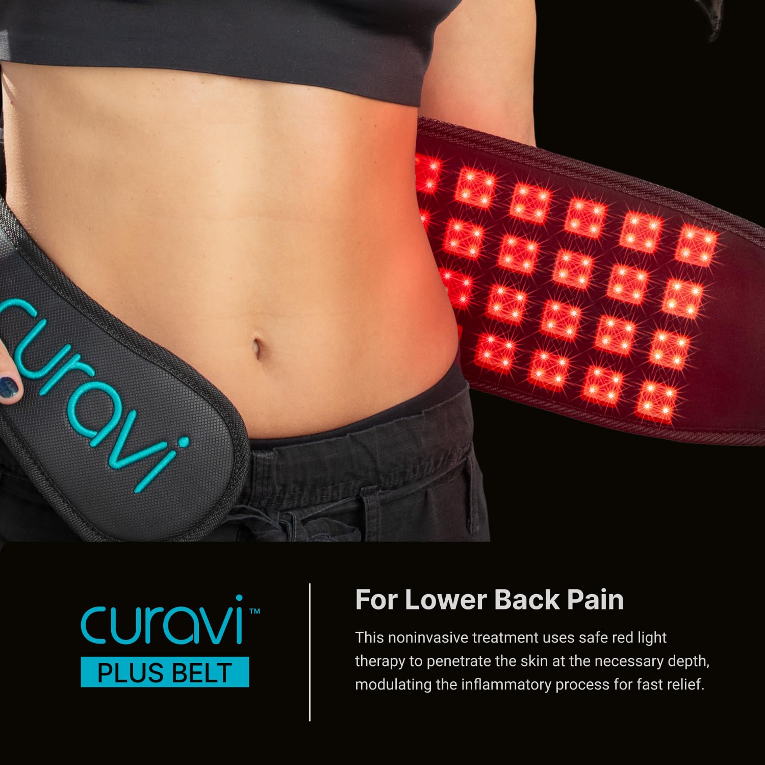 CURAVI Plus™ Wearable Red Light Therapy Belt for Lower Back Pain Relief - 160 Diodes - Safe and Effective - AB Mystery