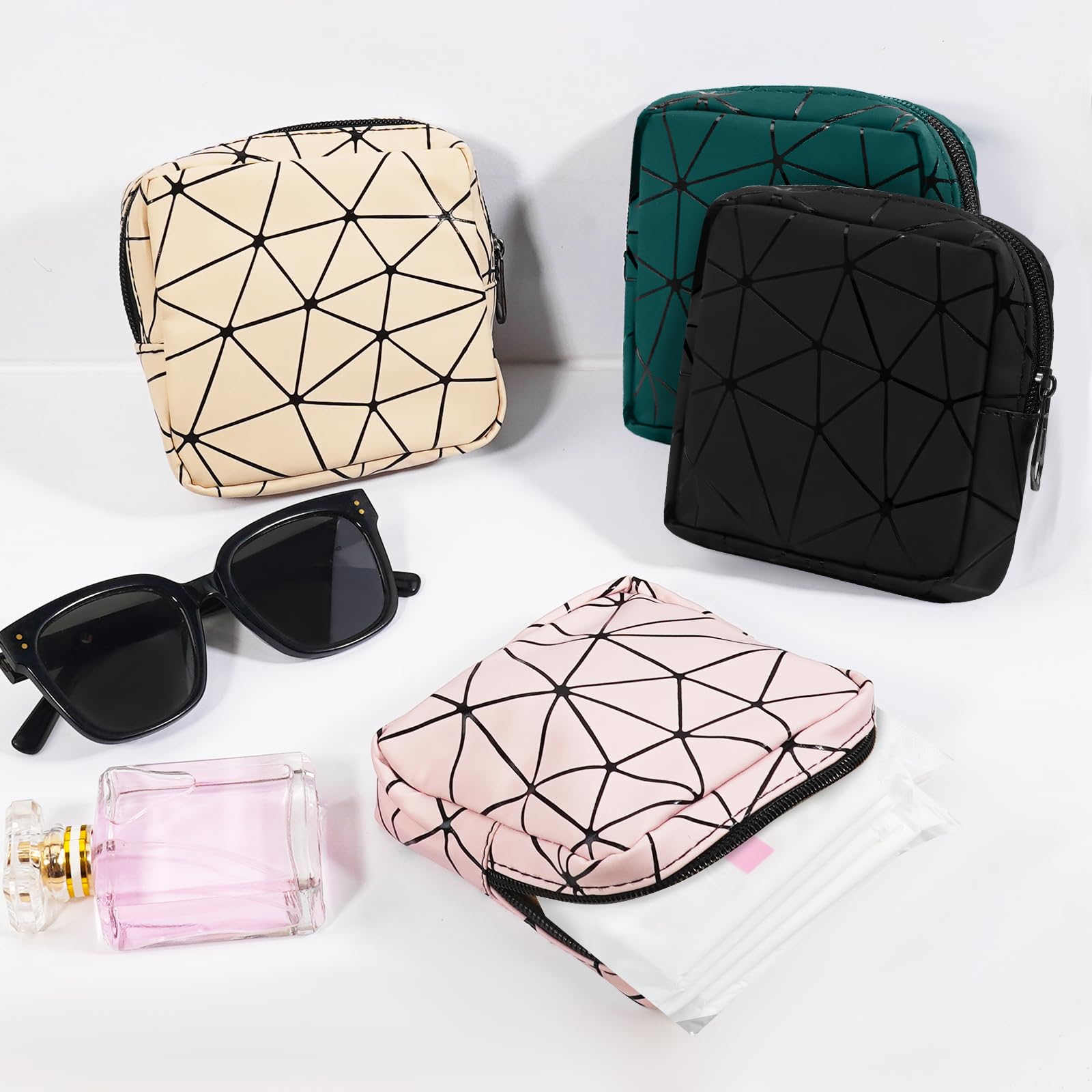 Yazabai Sanitary Napkin Storage Bag Pouch 4PCS Pads and Tampons Bags Pouches Portable - AB Mystery