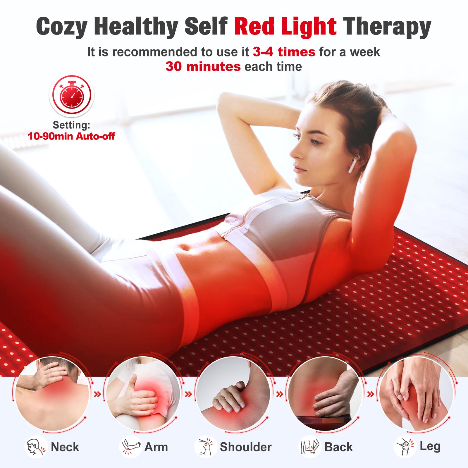 Red Light Therapy Mat for Body, 71"x 31" Red Light Therapy Blanket Red Near Infrared 660nm 850nm - AB Mystery