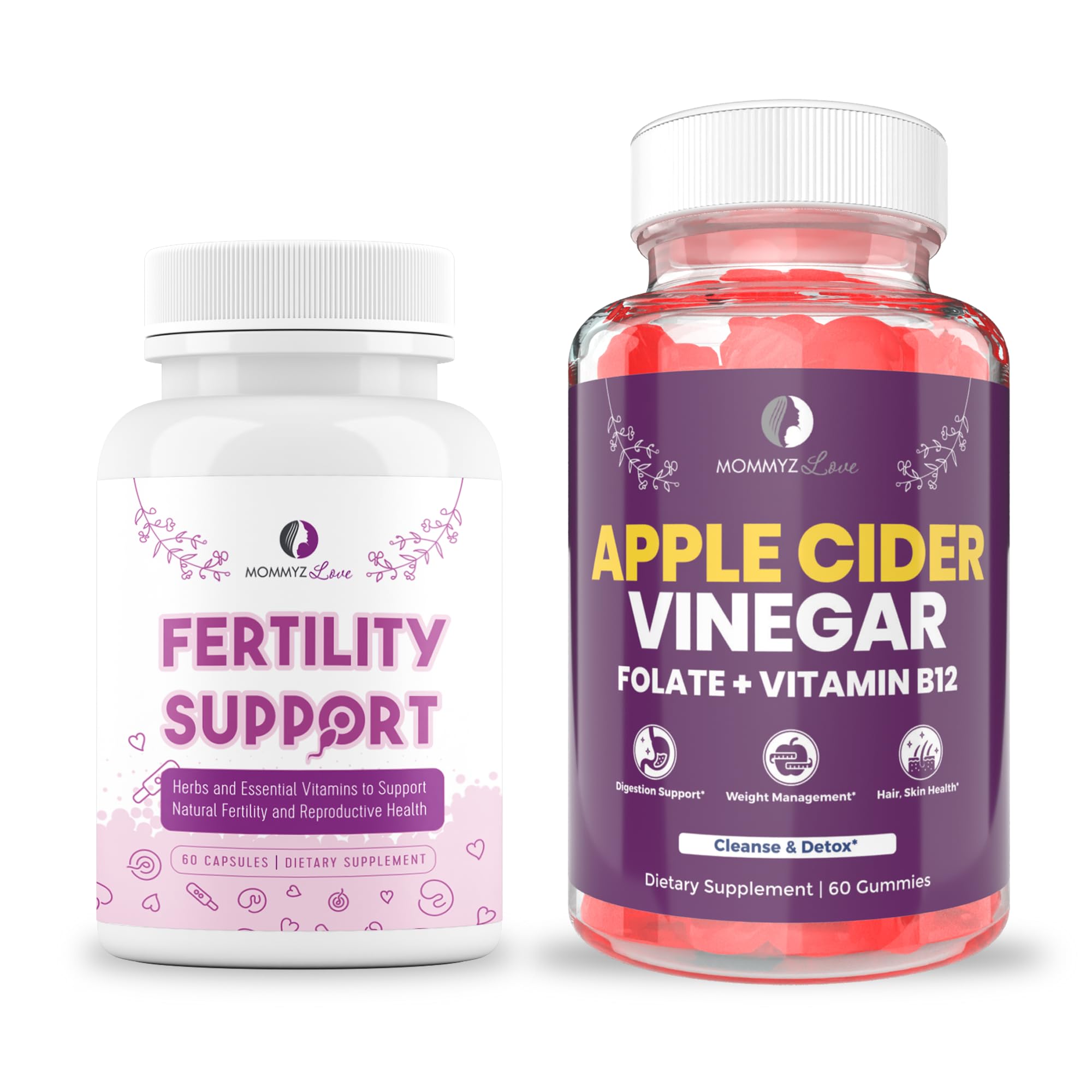 Myo-Inositol Conception Fertility Prenatal Vitamins for Healthy Ovarian Function plus Apple Cider