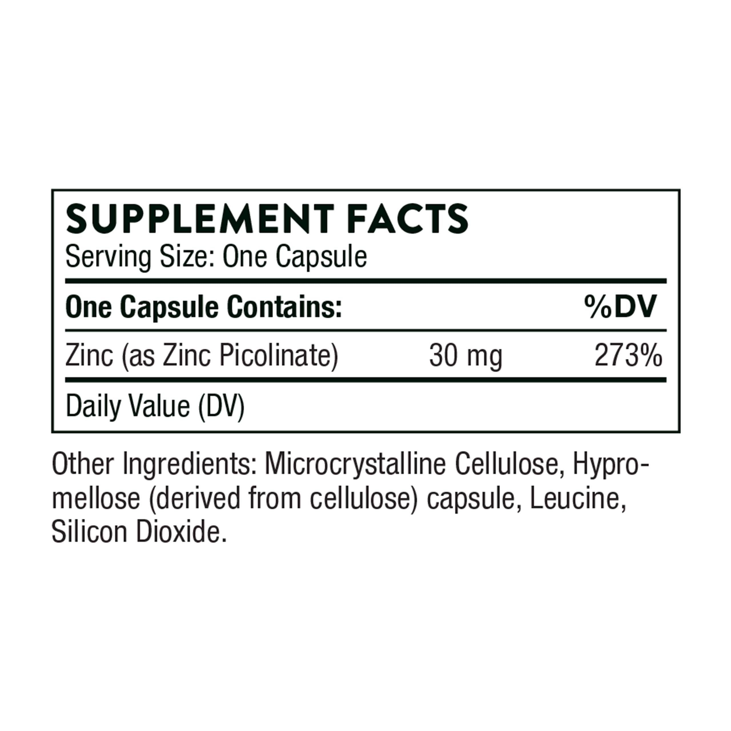 Thorne Zinc Picolinate 30 mg - Well-Absorbed Zinc Supplement for Growth and Immune - AB Mystery