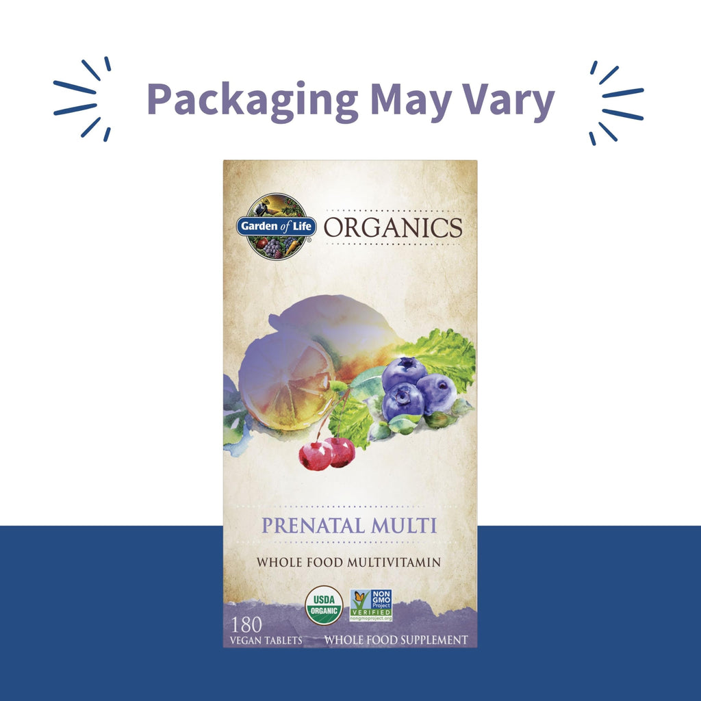 Garden of Life Organics Women’s Prenatal Multivitamin with Vitamin D3, B6, B12, C & Iron, Folate for Energy & Healthy Fetal Development – Organic Garden of Life
