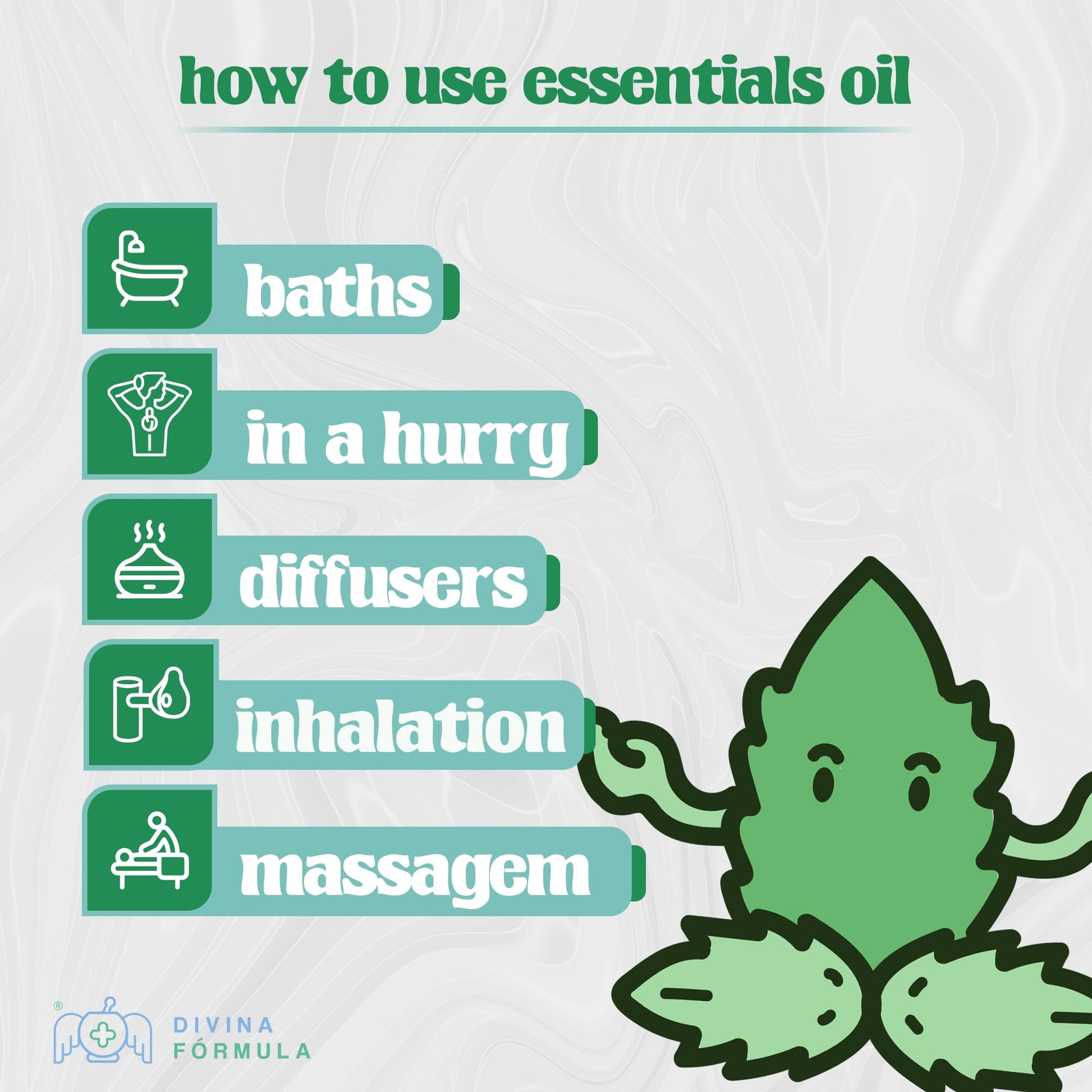 Divina Fórmula - 100% Pure Peppermint Essential Oil - Aromatherapy Oils, Essential Oils - Oil for Massage - AB Mystery