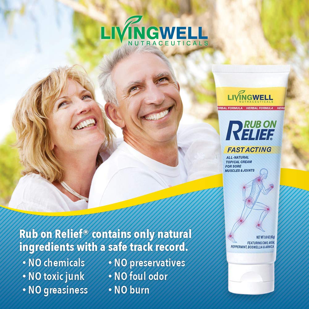 RUB ON RELIEF Fast Acting, Natural Joint and Ache Cream for Muscles, Neck, Back - AB Mystery
