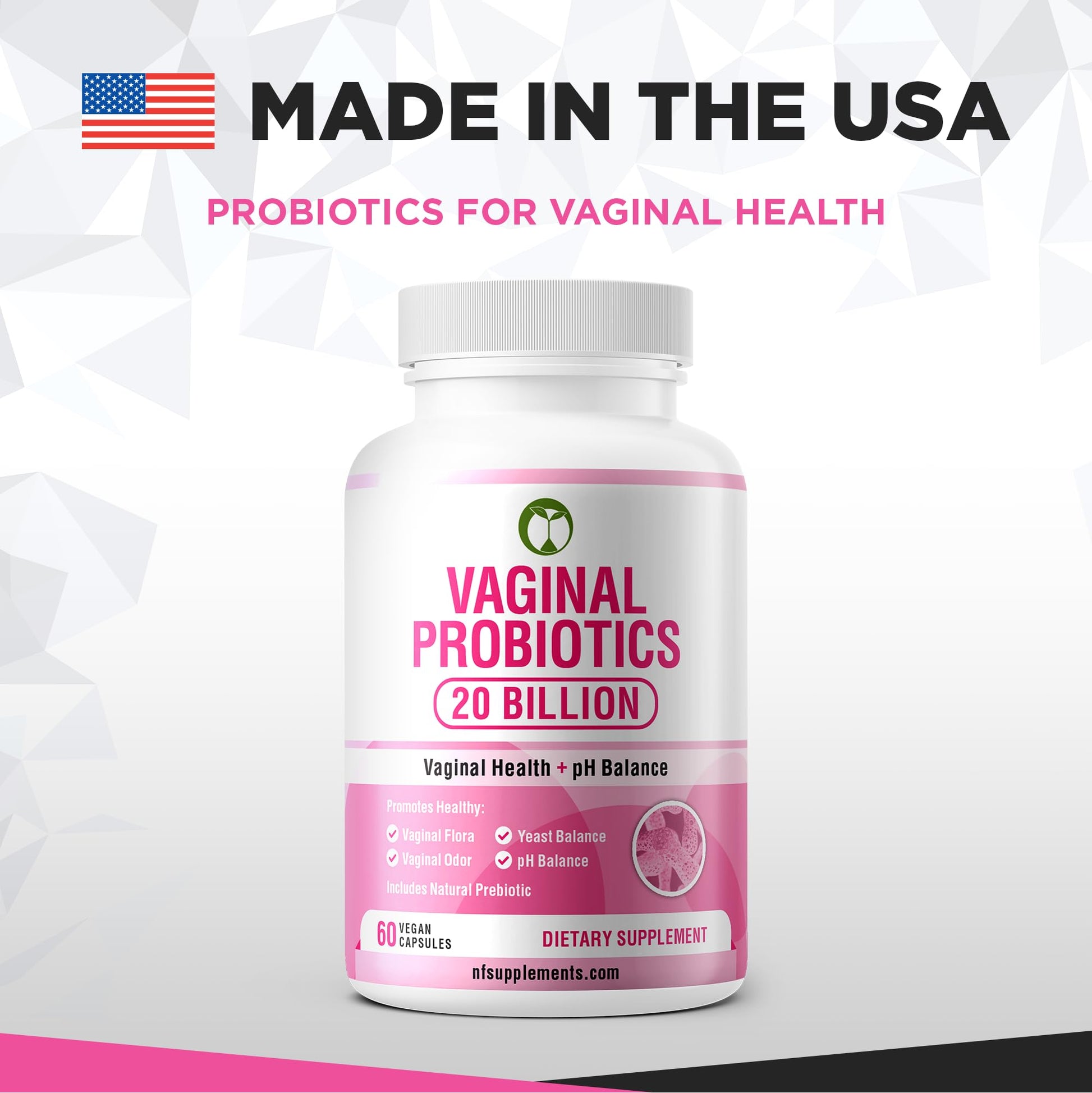 Vaginal Probiotics for Womens Health 20 Billion CFU | PH Balance & Vaginigal Odor Support 60 Capsules - AB Mystery