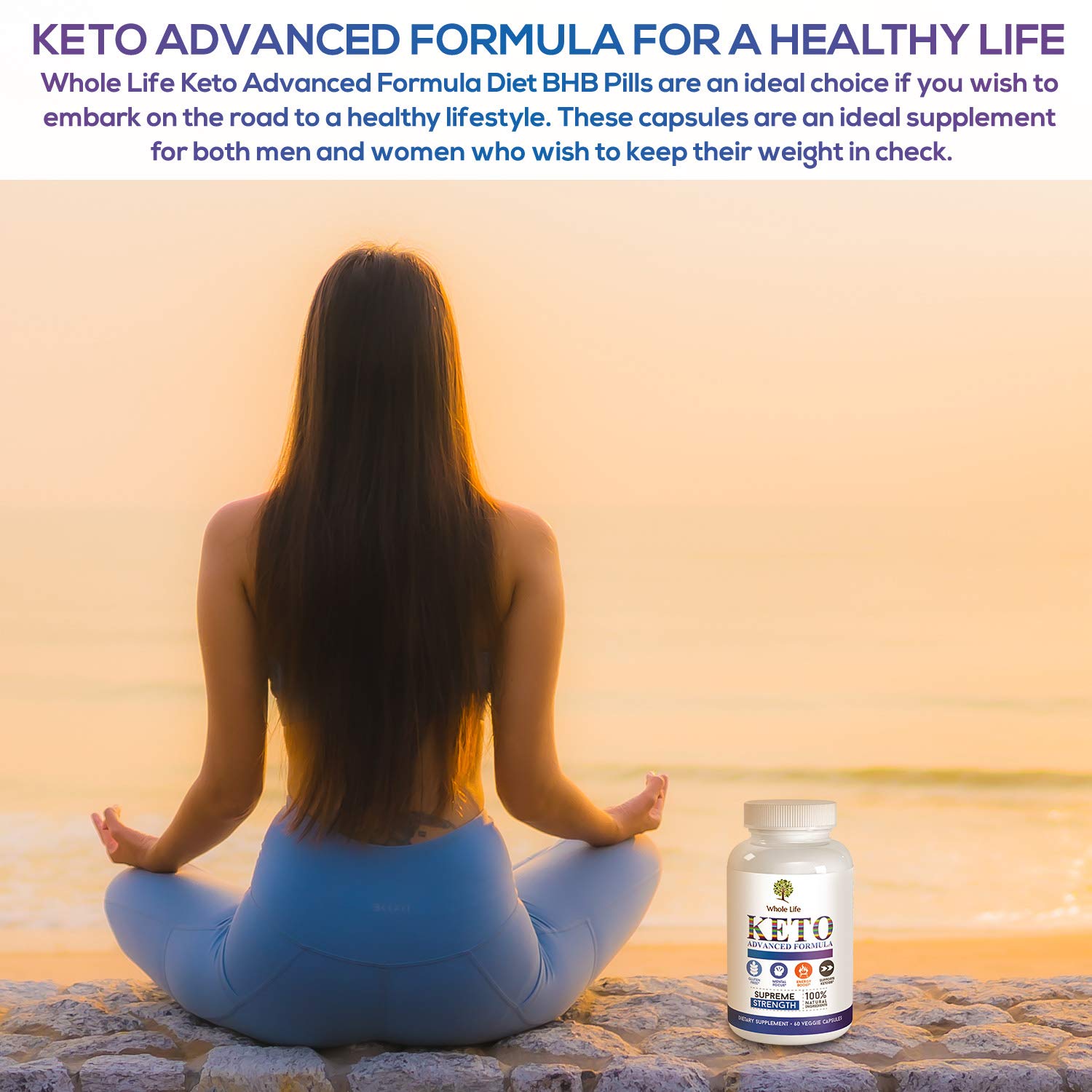 WHOLE LIFE Keto Advanced Formula Diet BHB Pills - Ketogenic All Natural, Support - AB Mystery