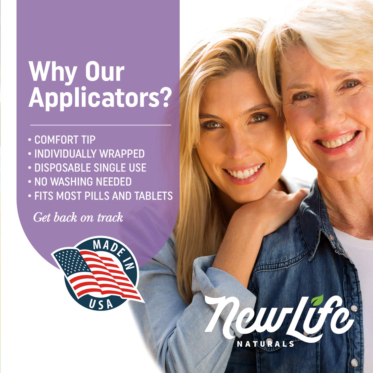 NewLife Naturals Boric Acid Vaginal Suppositories 600mg (60 Pack) with 28 Applicators - for pH Balance - AB Mystery