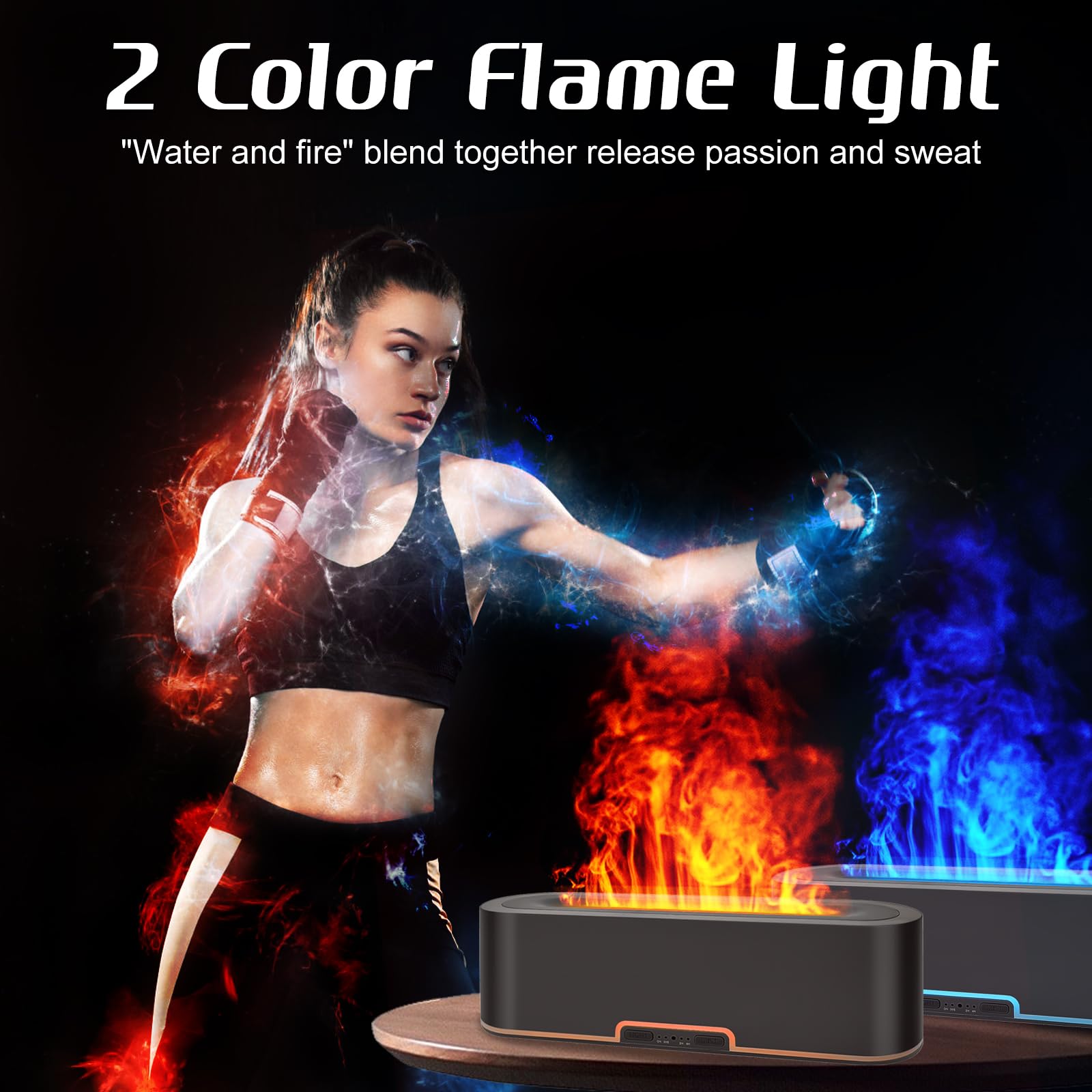 Jpord Flame Fire Essential Oil Diffuser,200ml Aromatherapy Diffuser,Fire Cool Mist Scent Diffuser - AB Mystery