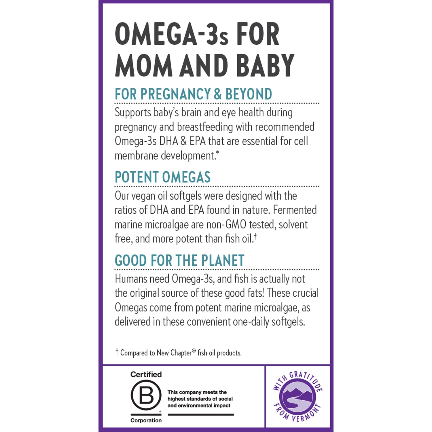 New Chapter Vegan Prenatal DHA, EPA, and DPA Supplement- Prenatal Vegan Omega-3 New Chapter