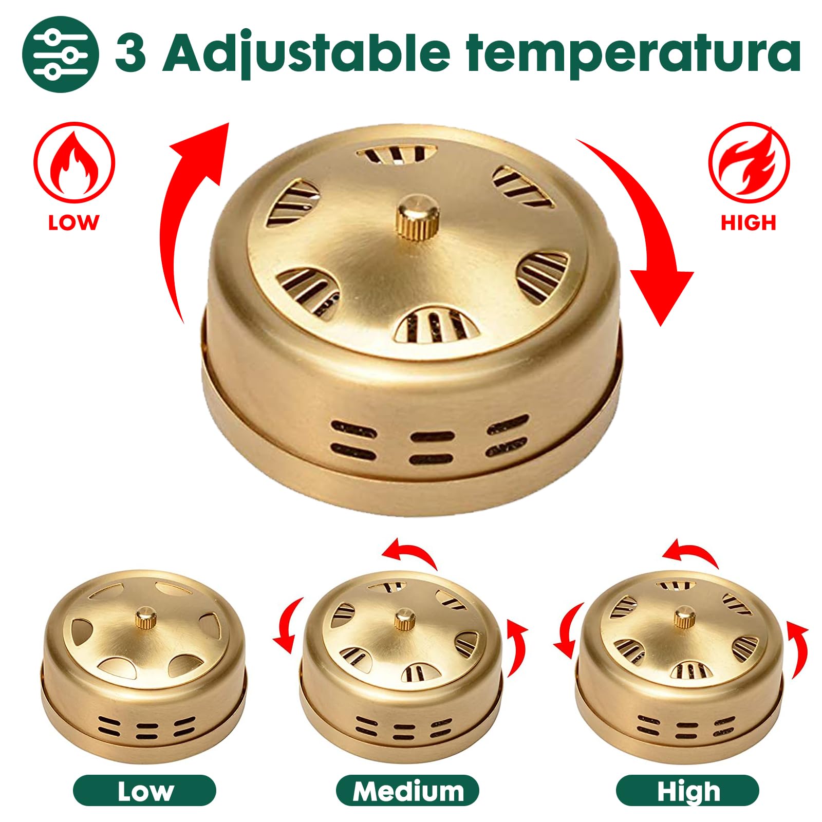 Smokeless Copper Moxa Box, Set of 3 Purifier Copper Tank Moxibustion Treatment Tool Portable - AB Mystery