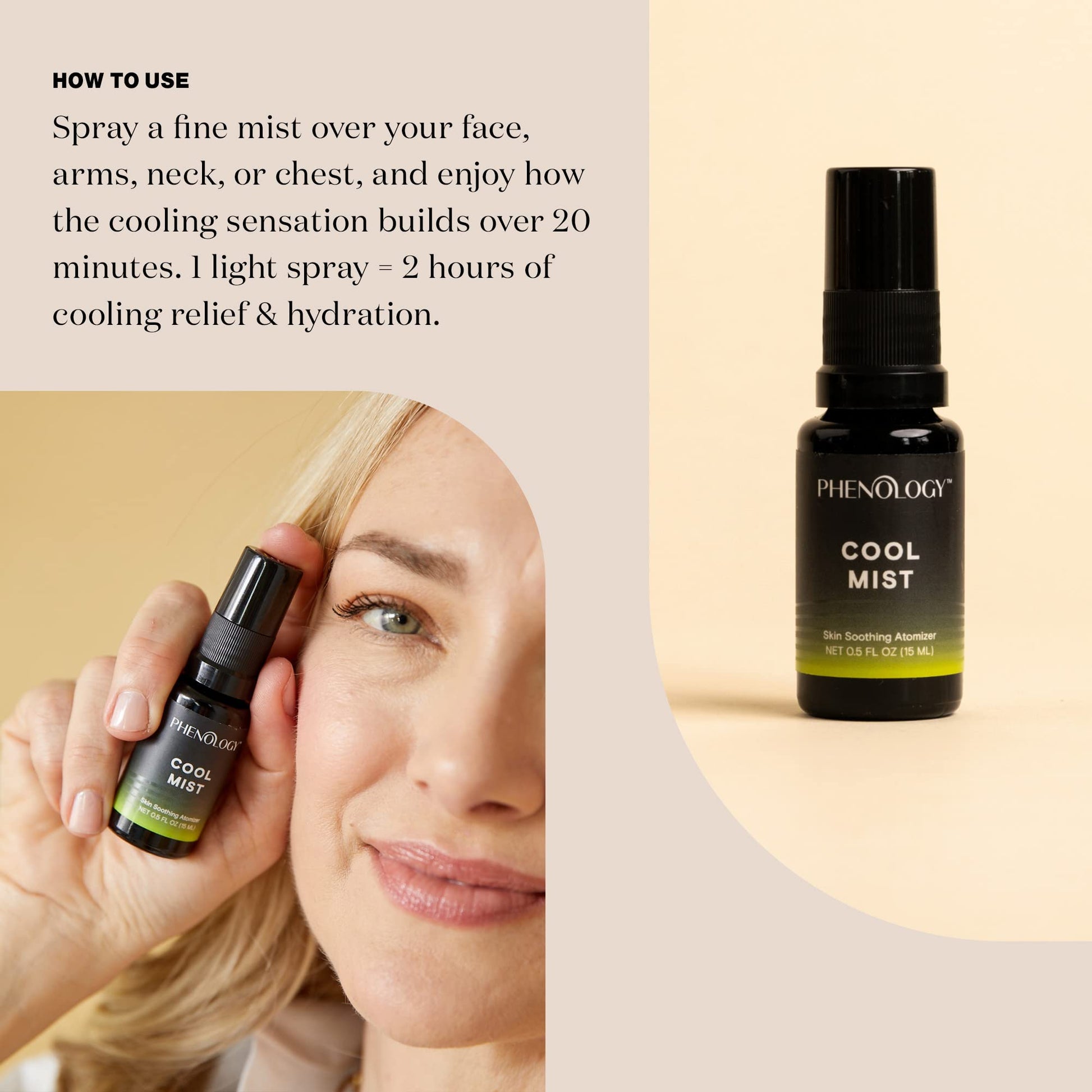 Phenology Menopause Cooling Mist Spray- 0.5 fl oz – Menopause Support for Hot Flashes & Night Sweats - AB Mystery