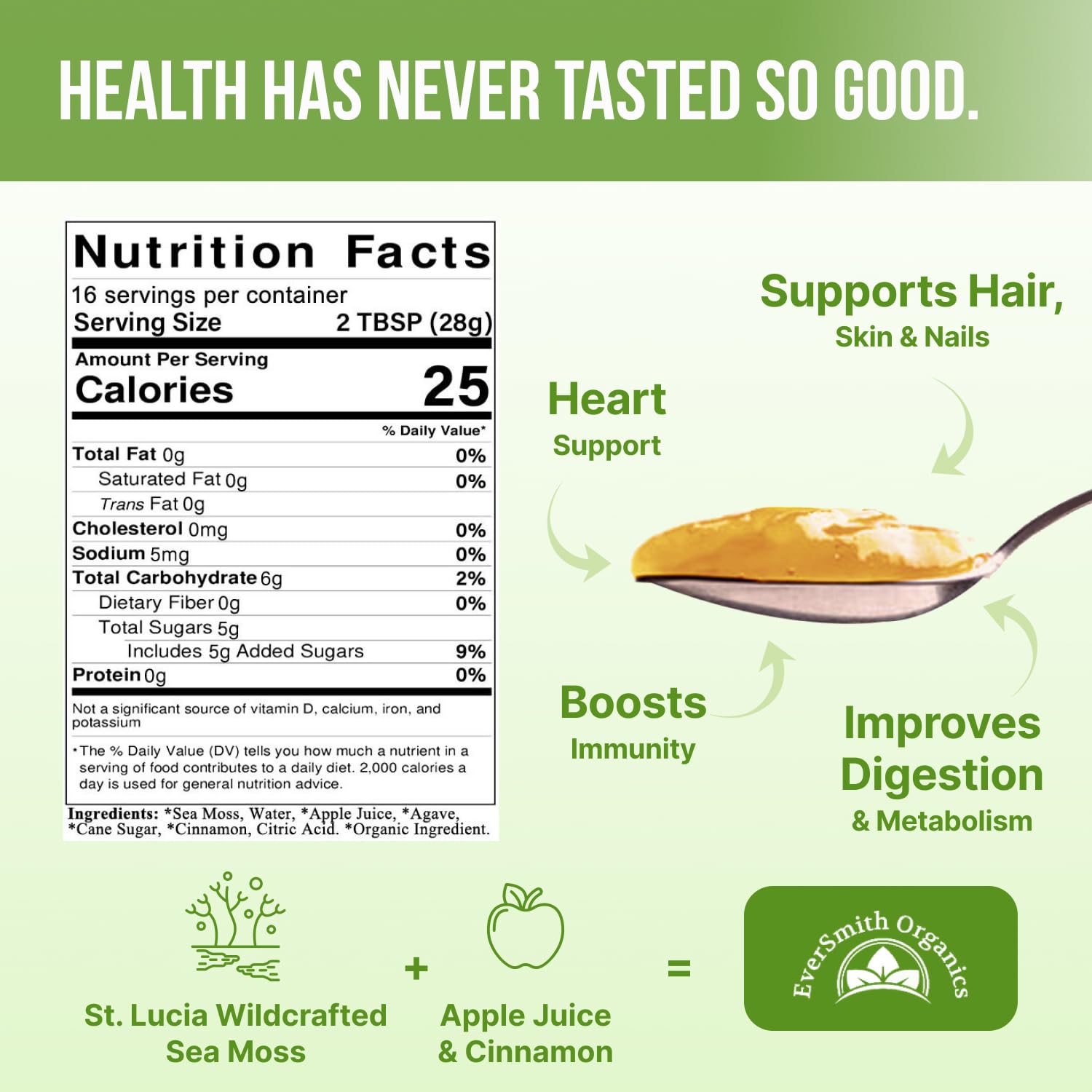 EverSmith Organics - Wildcrafted Irish Sea Moss Gel | Made in USA | Rich in Vitamins - AB Mystery