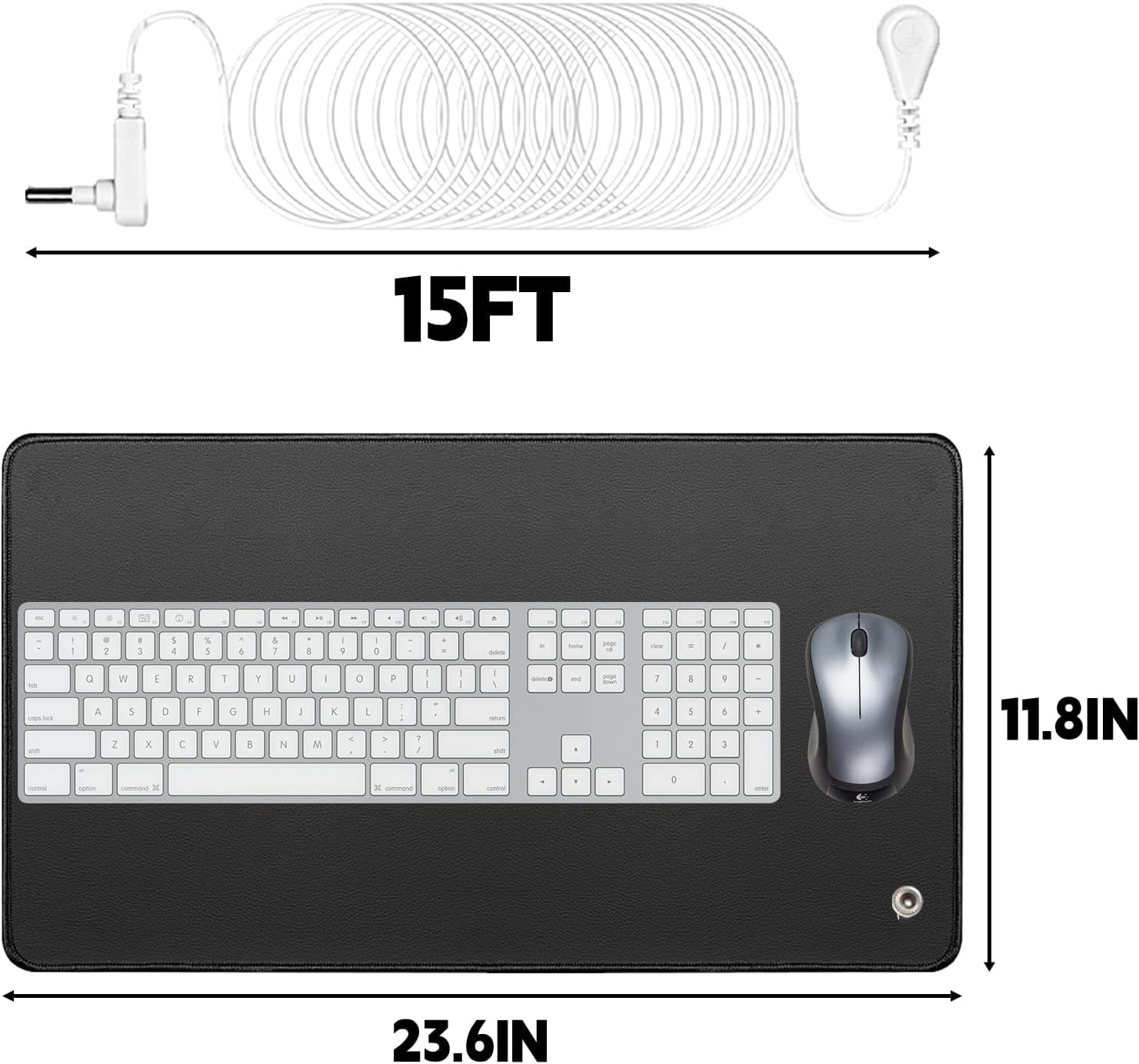 LOYDBDT Grounding Mat,11.8x23.6inches,Grounding Mat with 15ft Grounding Cord - AB Mystery