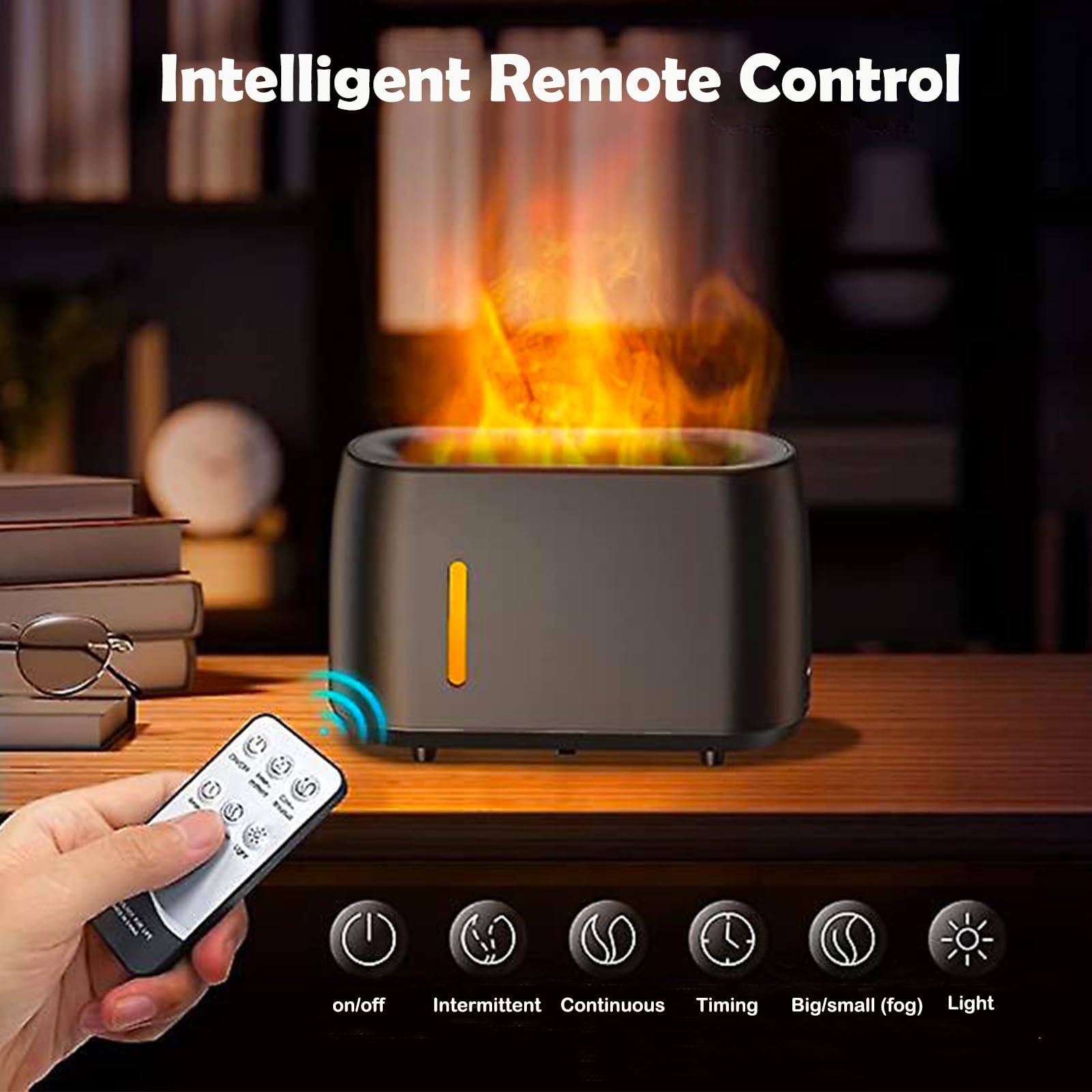 Flame Diffuser Humidifier 240ML for Essential Oils, Smart Timing with 7 Changeable Colors, Dual Mist - AB Mystery