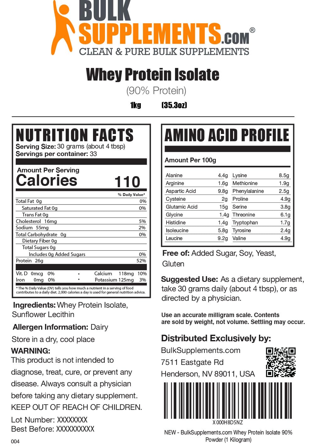BulkSupplements.com Whey Protein Isolate Powder - Protein Supplement - Protein Powder - AB Mystery