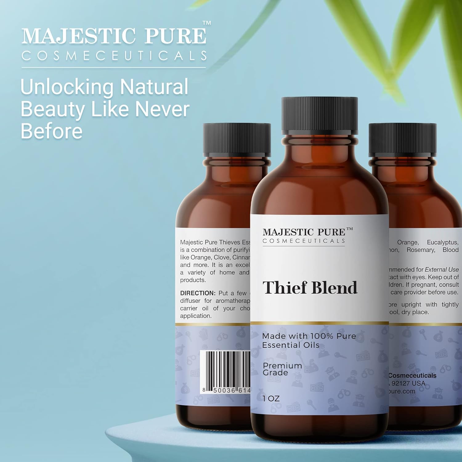 Majestic Pure Thieves Essential Oil Blend | 100% Pure Premium Oil for Uplifting Mood, DIY Products - AB Mystery