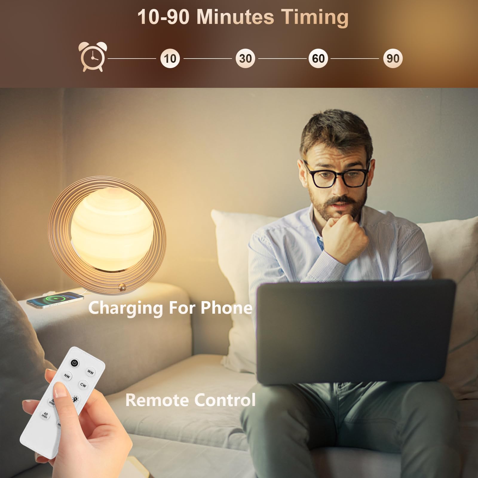 Doraubia Light Therapy Lamp,10000 Lux Sun Lamp with 3 Color Temperatures - AB Mystery