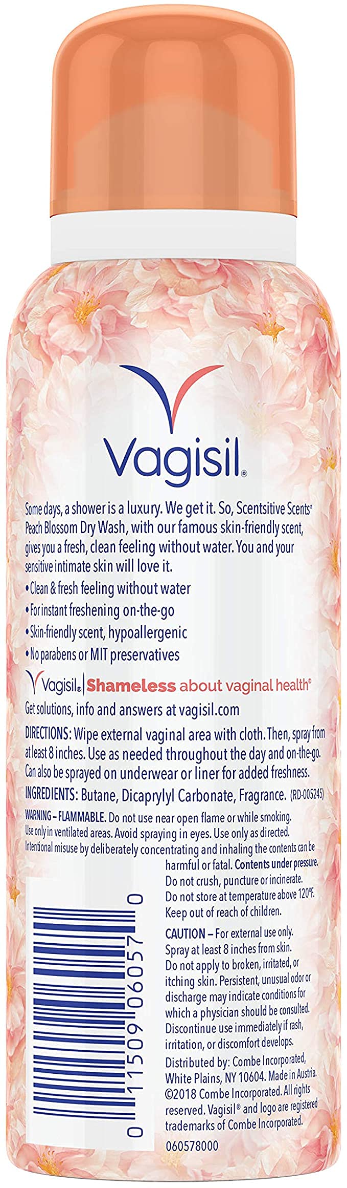 Vagisil Scentsitive Scents Feminine Dry Wash Deodorant Spray for Women, Gynecologist Tested - AB Mystery