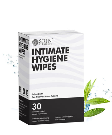Skin Elements Intimate Hygiene Wipes | pH Balanced Wipes with Tea Tree Oil | Avoids Itching and Bad Odor