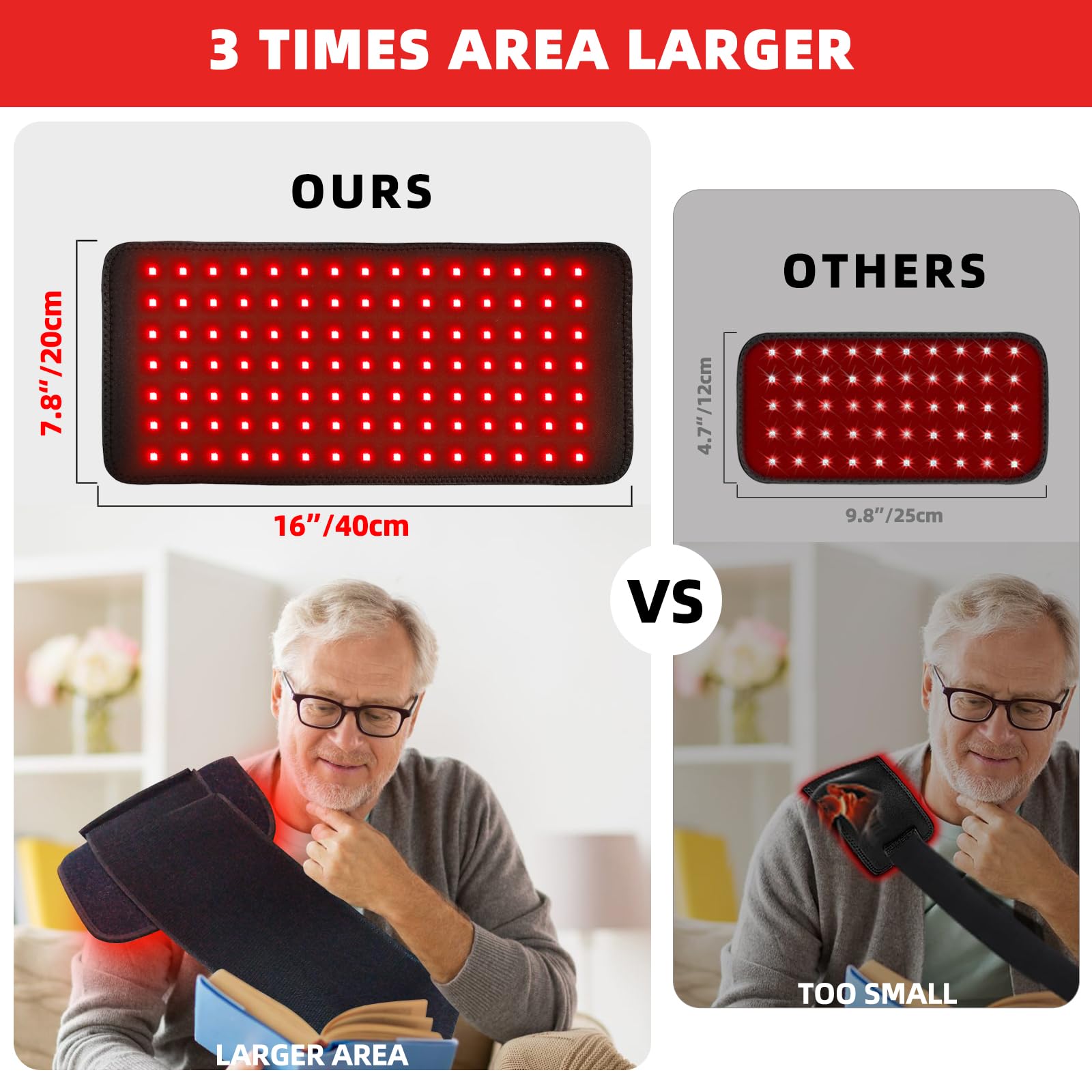 Red Light Therapy Infrared Light Therapy Heating Wrap Belt for Body Back Knee Shoulder Waist Muscle Pain - AB Mystery