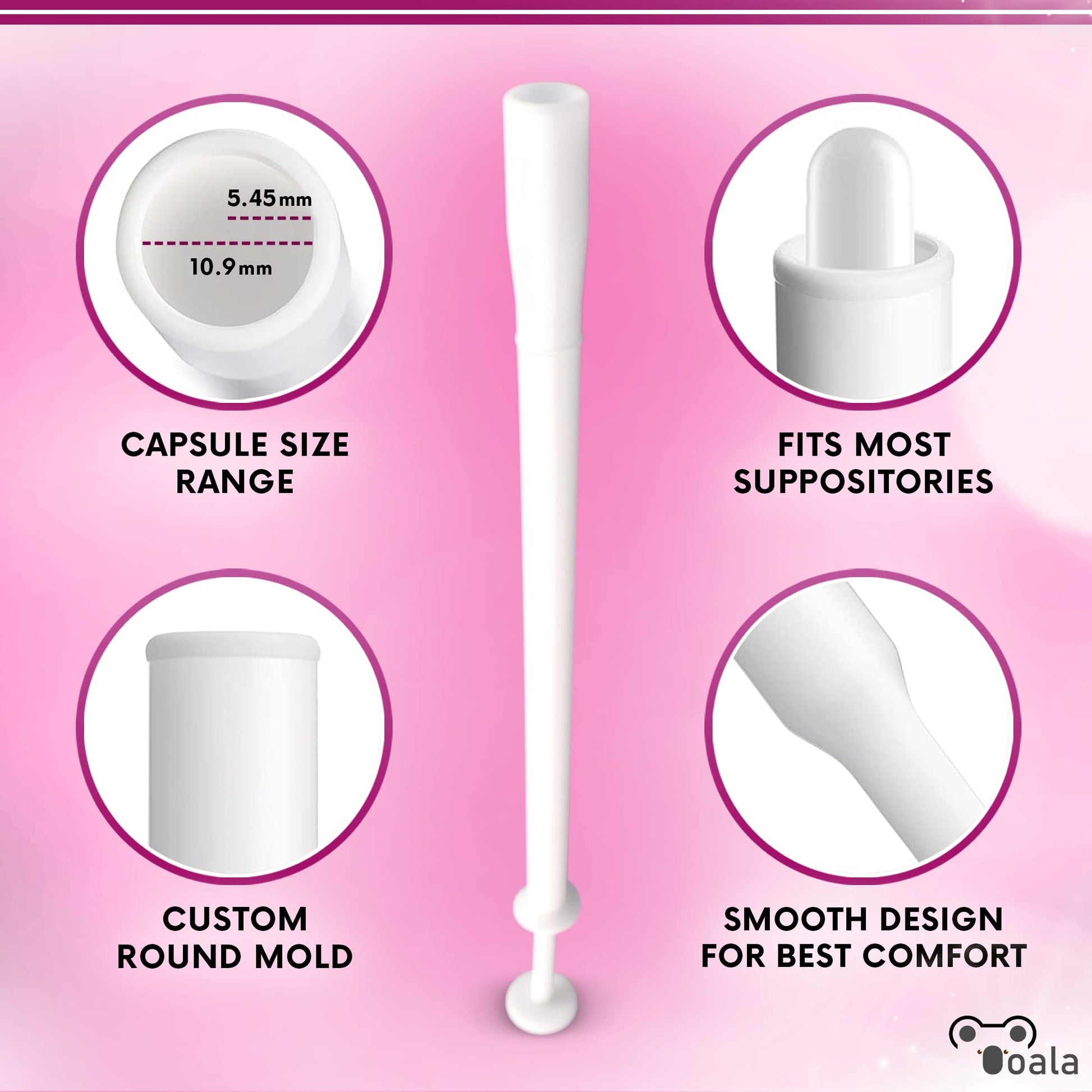 Ooala Disposable Vaginal Suppository Applicators (30-Pack) | Fits Most Brands, Pills, Tablets and Boric Acid - AB Mystery
