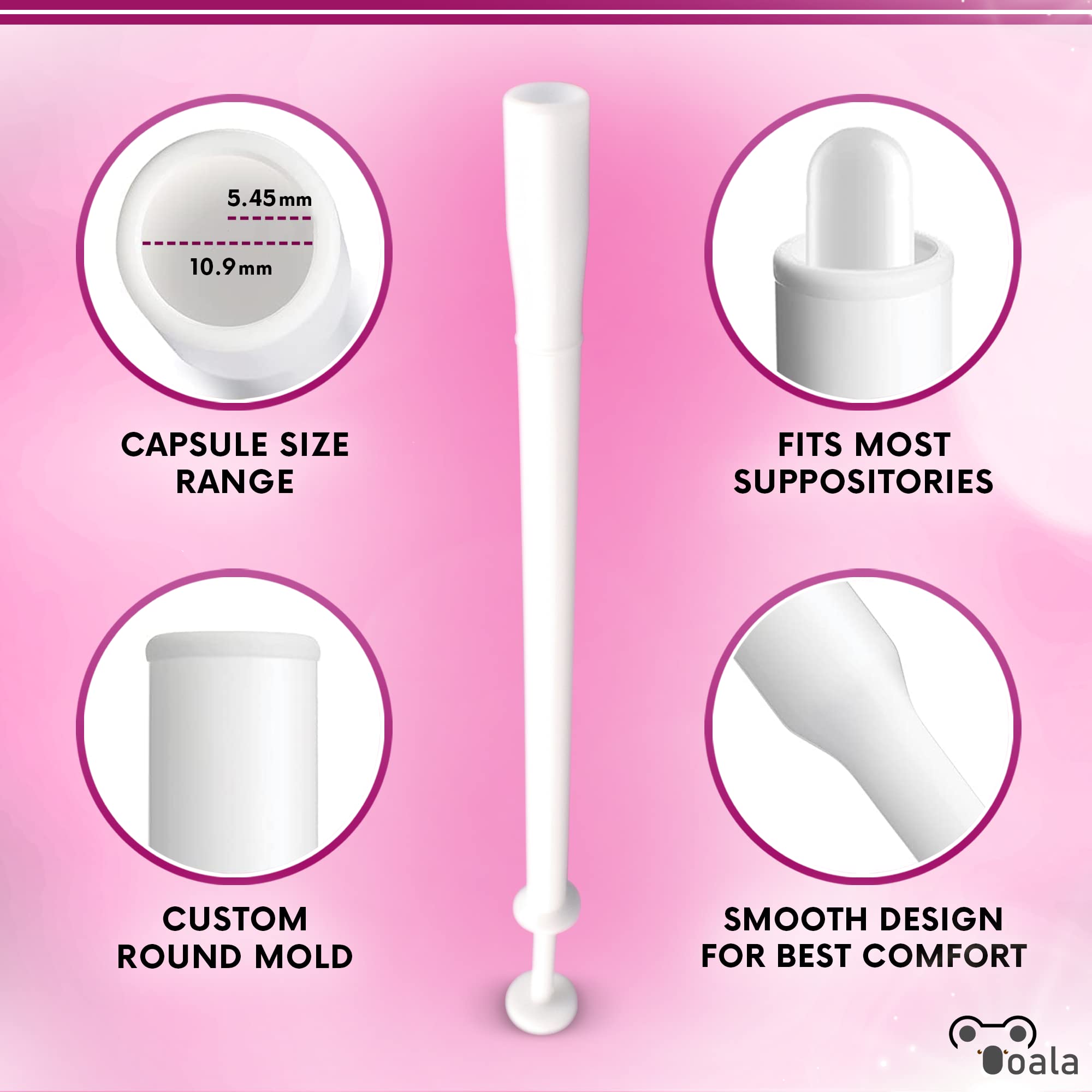 Ooala Disposable Vaginal Suppository Applicators (30-Pack) | Fits Most Brands, Pills, Tablets and Boric Acid - AB Mystery