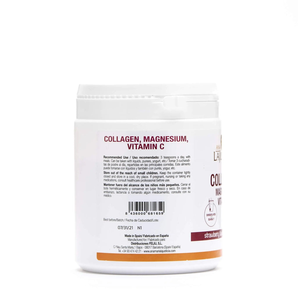 Ana Maria Lajusticia – Collagen with magnesium and vit c – 350 grams (strawberry flavour) - AB Mystery